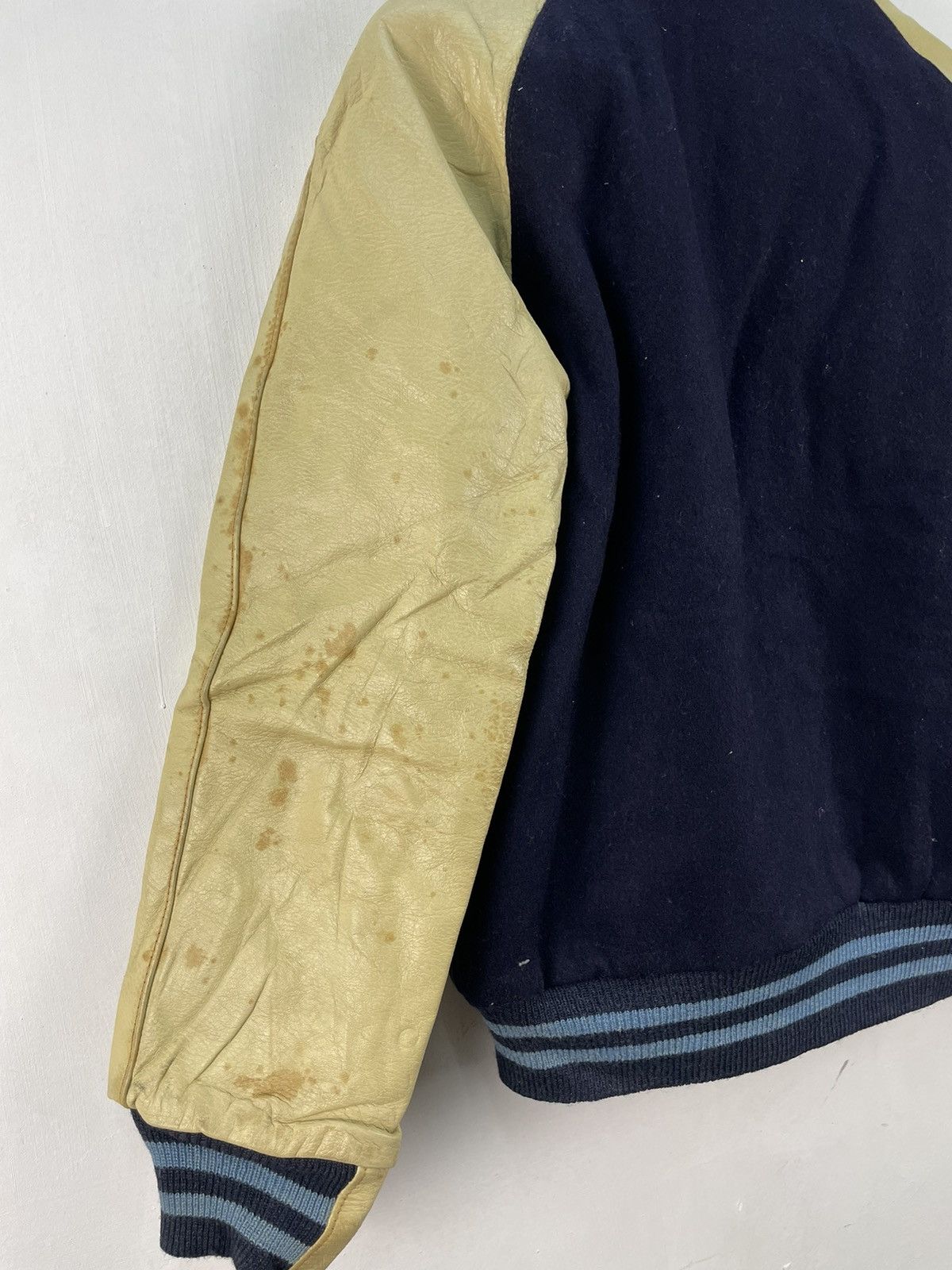 Golden Bear Vintage 90s Golden Bear Varsity Jacket Leather Dark Navy Size US M / EU 48-50 / 2 - 12 Thumbnail