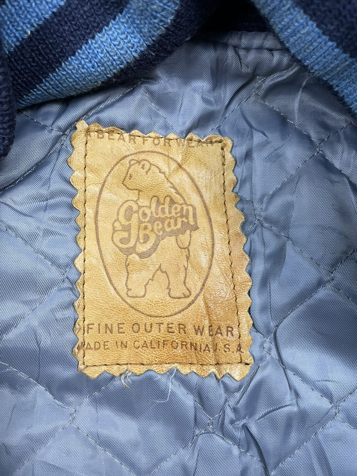 Golden Bear Vintage 90s Golden Bear Varsity Jacket Leather Dark Navy Size US M / EU 48-50 / 2 - 6 Thumbnail