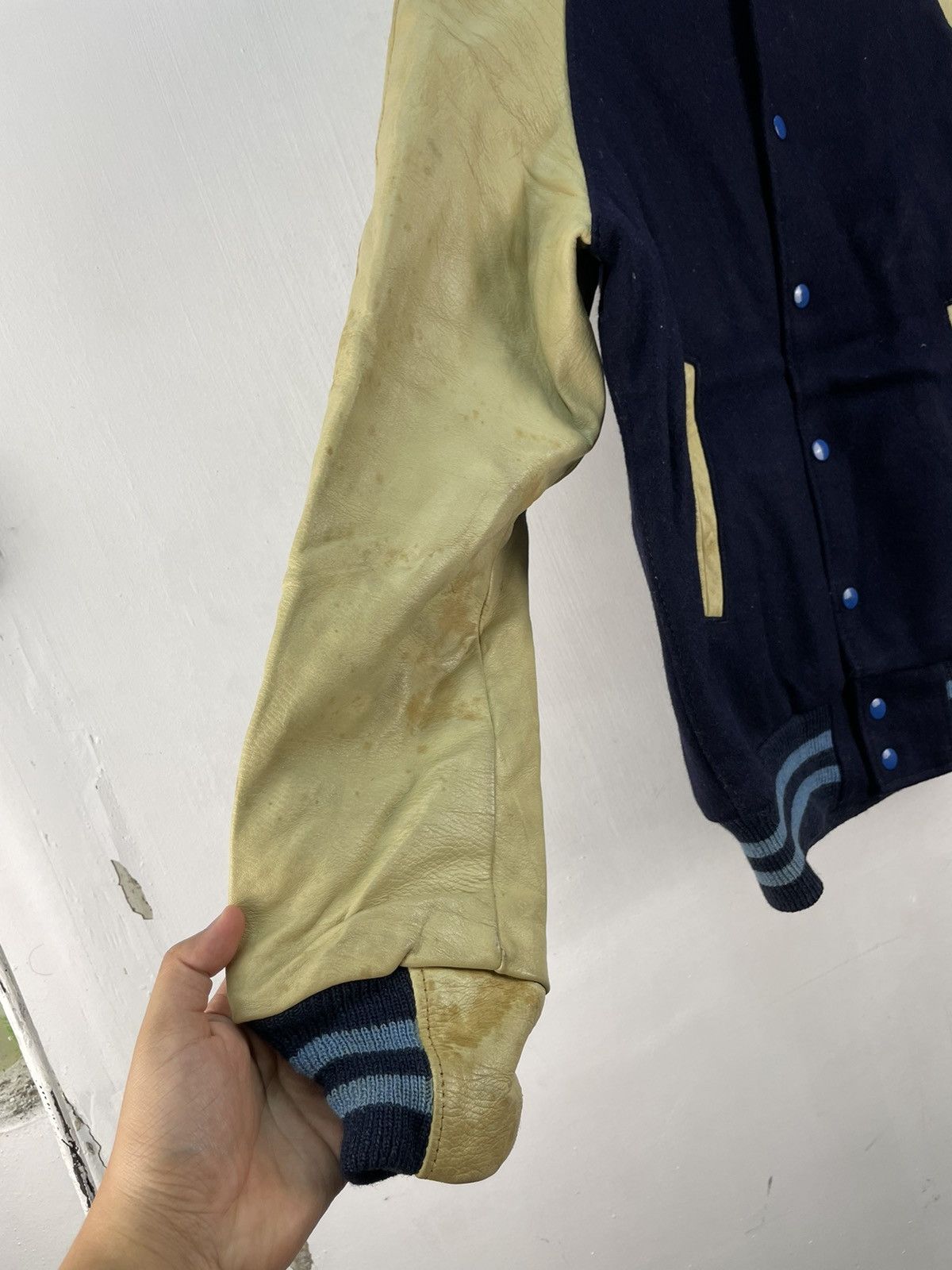 Golden Bear Vintage 90s Golden Bear Varsity Jacket Leather Dark Navy Size US M / EU 48-50 / 2 - 9 Thumbnail