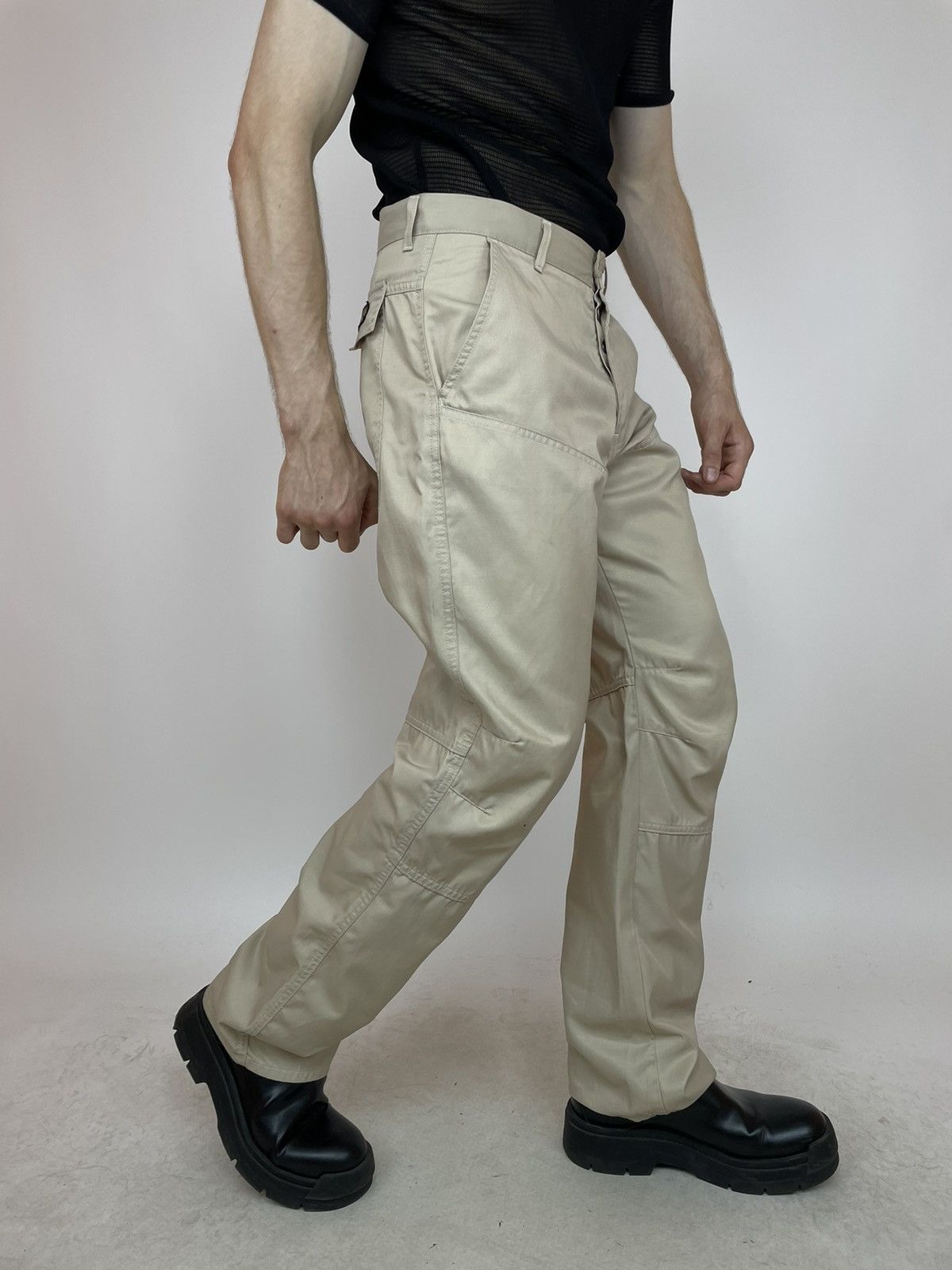 Chevignon CHEVIGNON Biker Jeans Beige cotton/polyamide denim pants Size US 36 / EU 52 - 5 Thumbnail