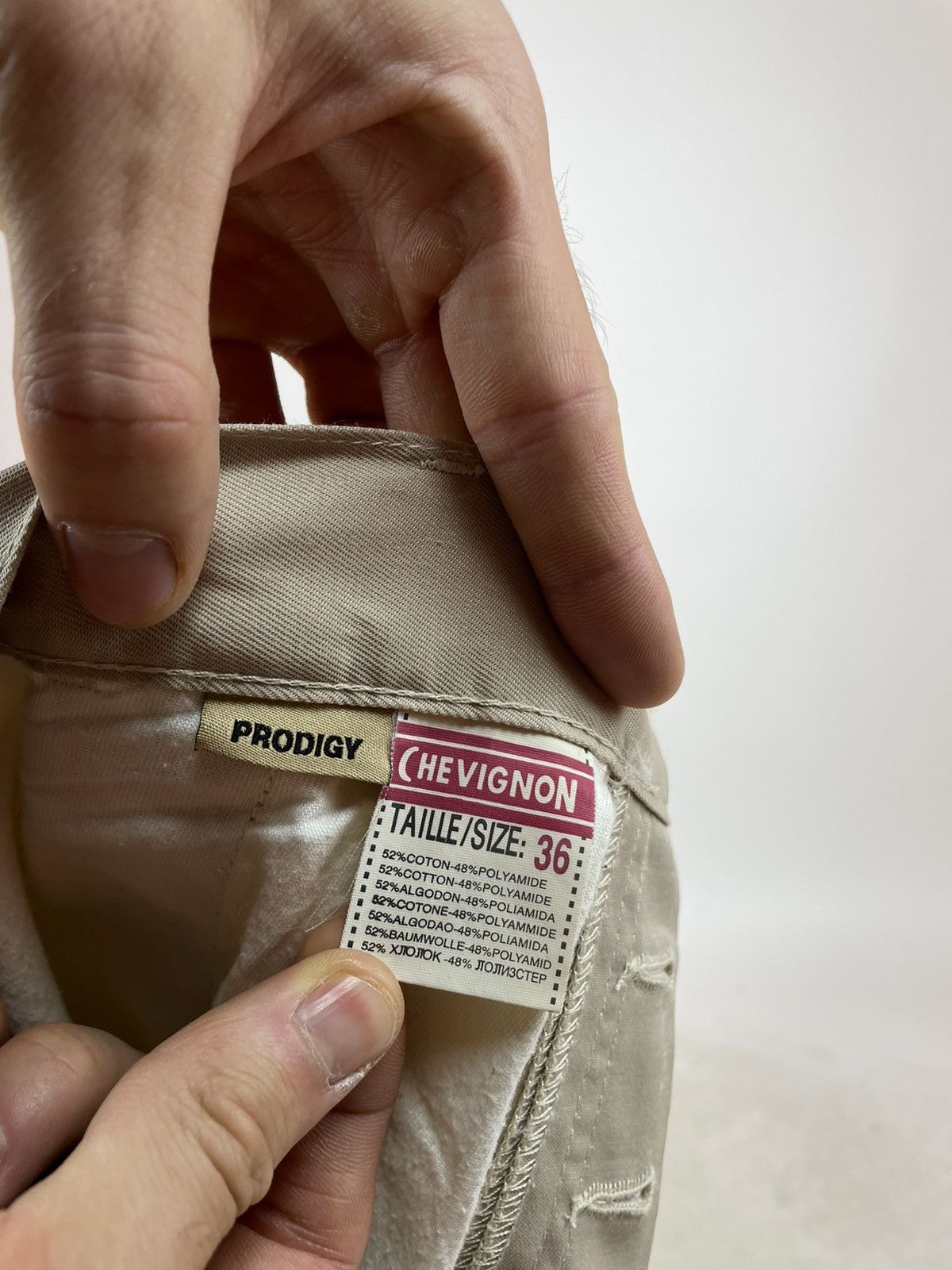 Chevignon CHEVIGNON Biker Jeans Beige cotton/polyamide denim pants Size US 36 / EU 52 - 12 Thumbnail