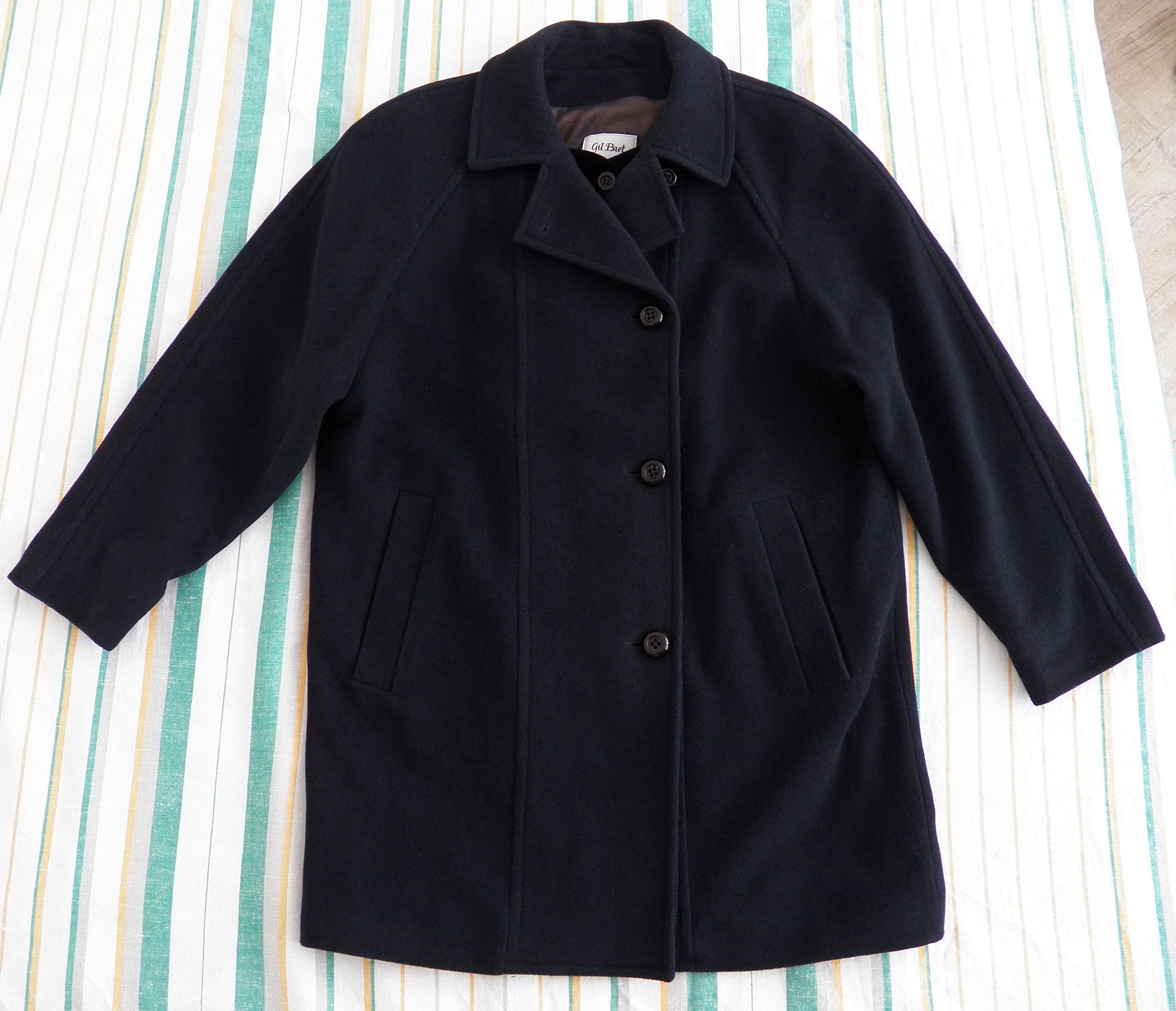 Gil Bret DB Coat Sz 38 FR 40 UK 12 Herringbone Wool Cashmere