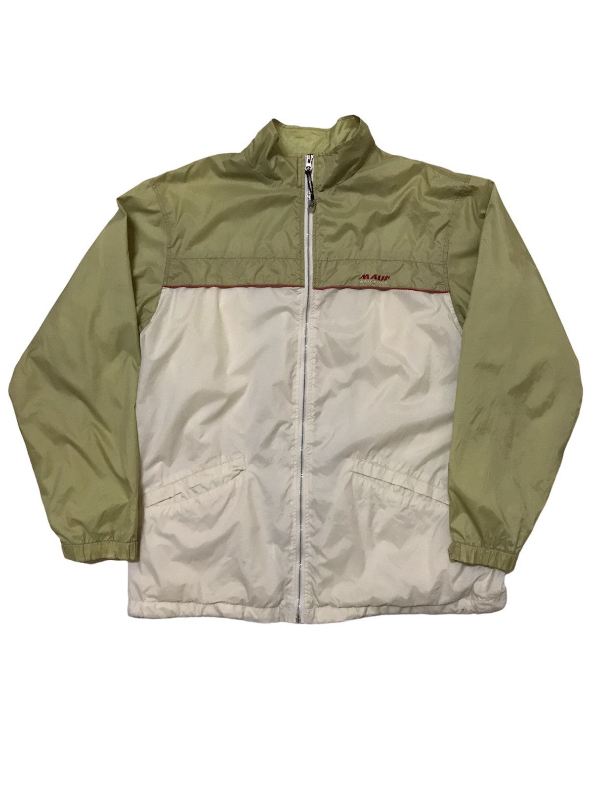 image of Maui And Sons Windbreaker Jacket in Light Green White, Men's (Size XL)