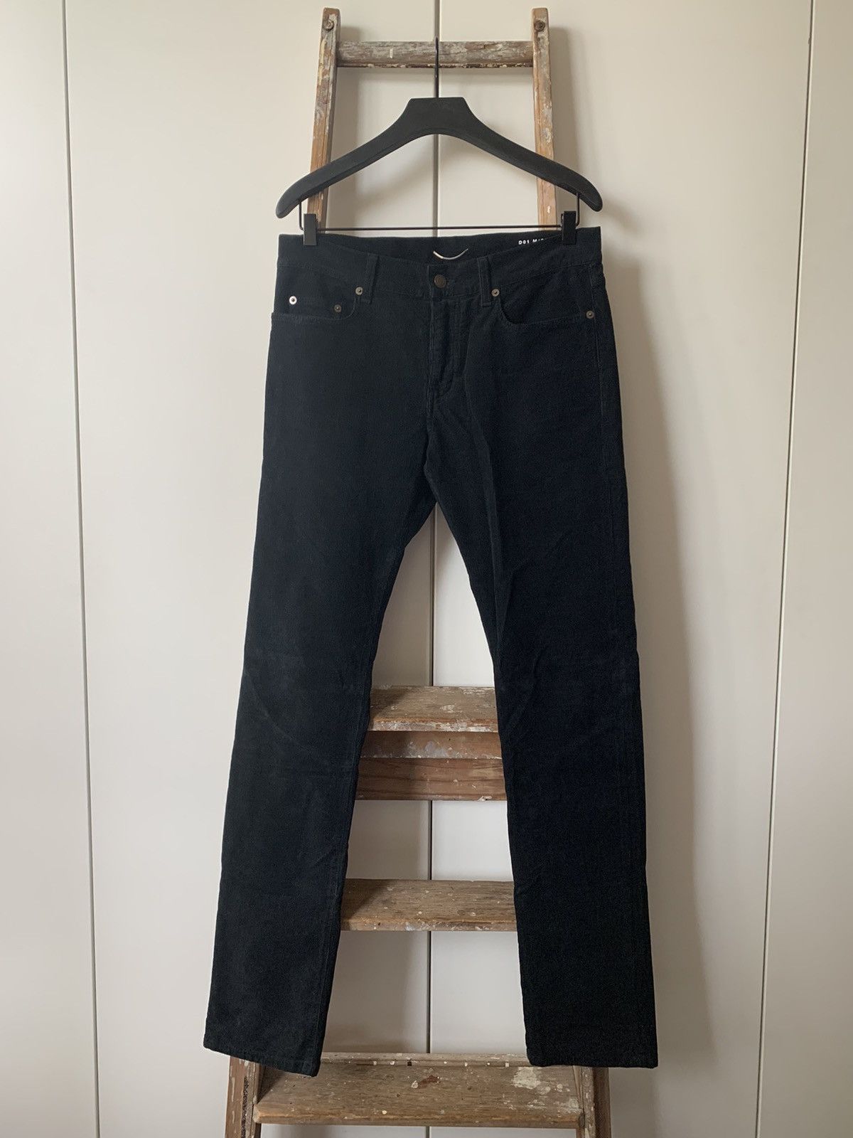 image of Saint Laurent Paris Corduroy Pants in Black, Men's (Size 30)