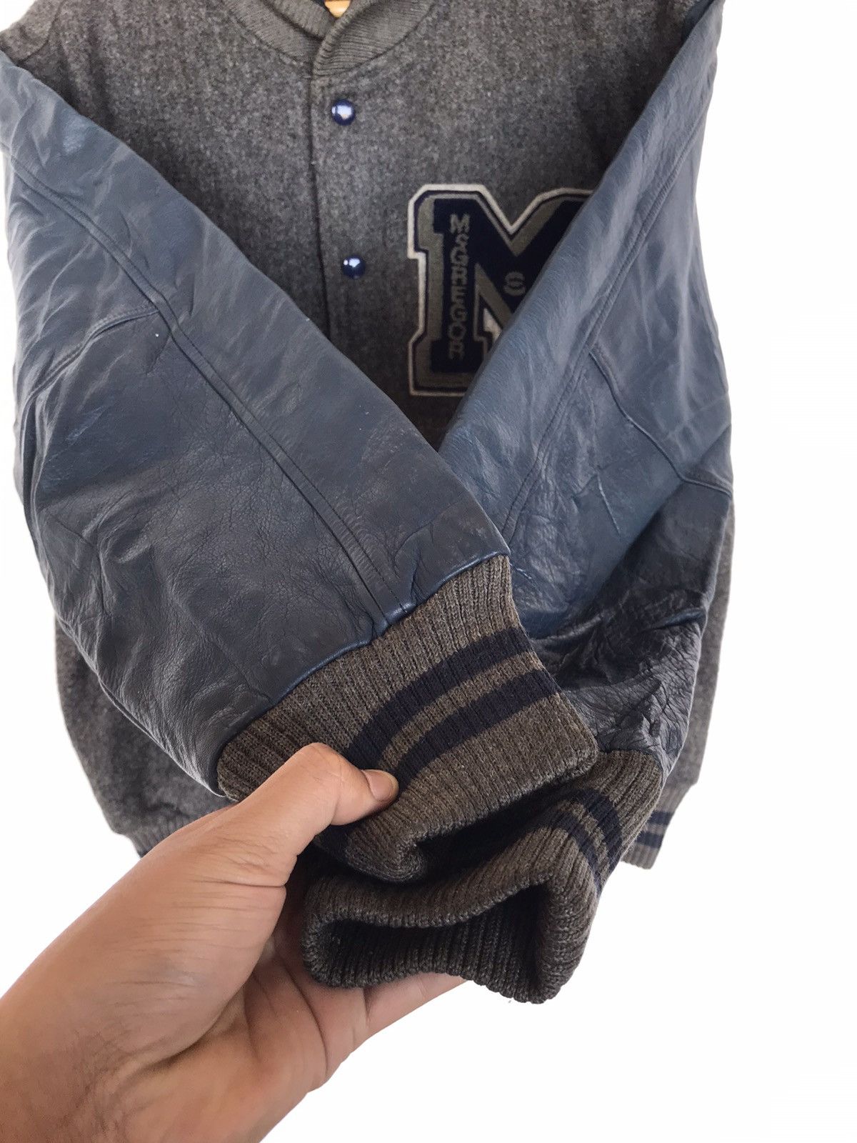 McGregor Vintage 80s McGregor Varsity Jacket Wool Leather Sleeve Size US L / EU 52-54 / 3 - 8 Thumbnail