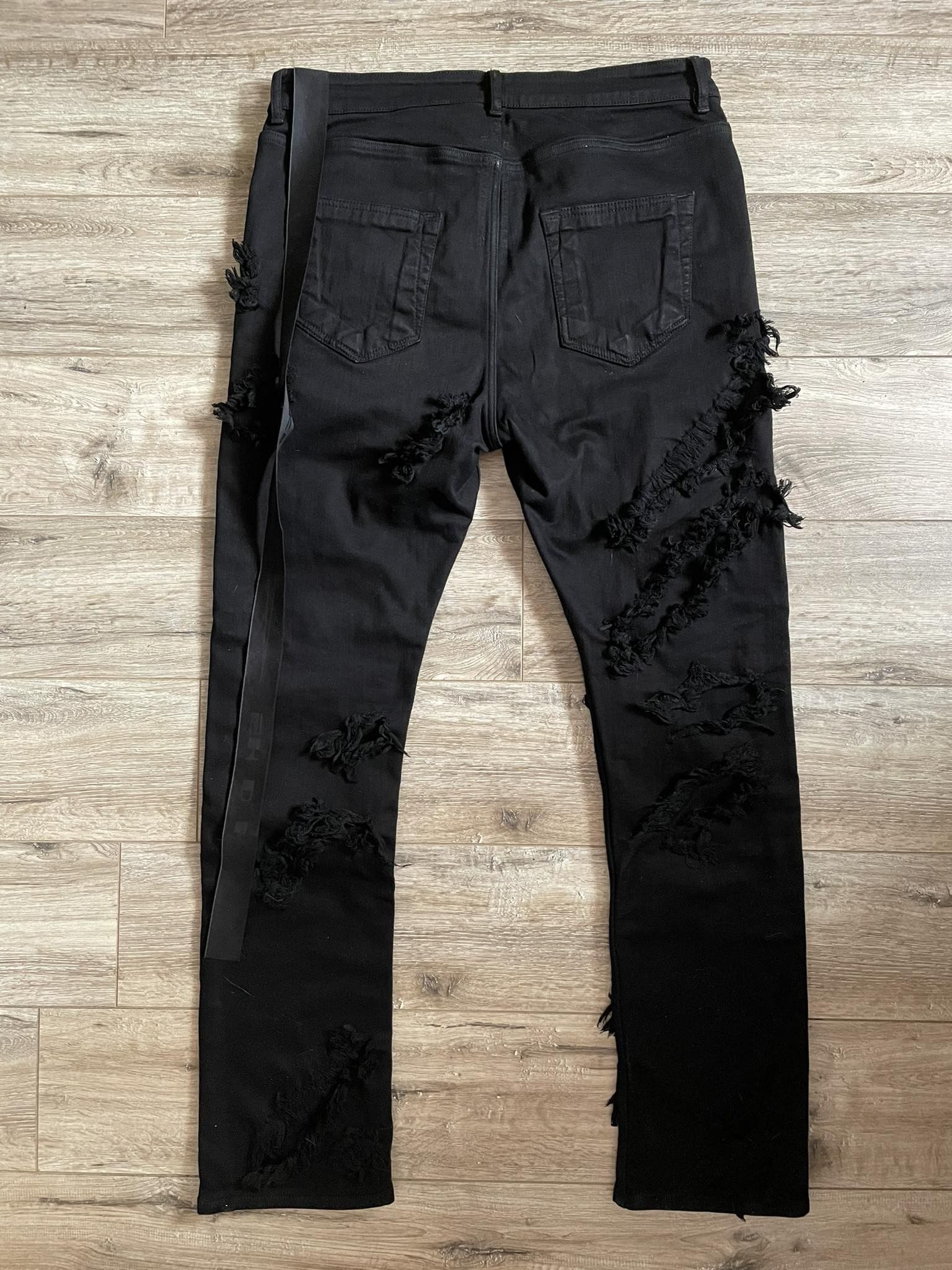 Rick Owens SS22 DRKSHDW Slashed Detroit Denim Jeans Size US 34 / EU 50 - 2 Thumbnail
