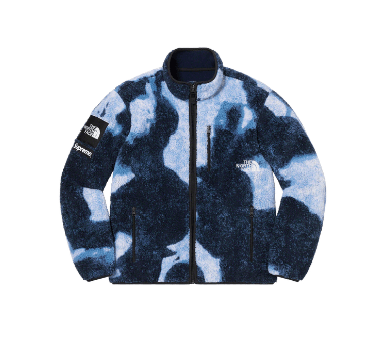 Supreme Supreme The North Face Bleached Denim Fleece Indigo • L