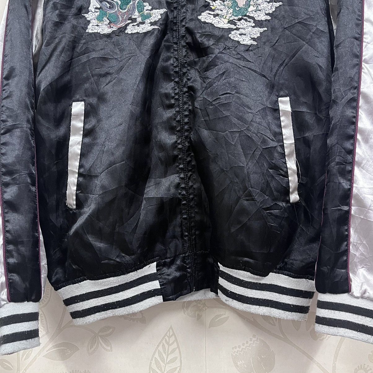 Japanese Brand × Vintage Vintage Satin Sukajan Japan God Embroidery Jacket Size US M / EU 48-50 / 2 - 7 Thumbnail