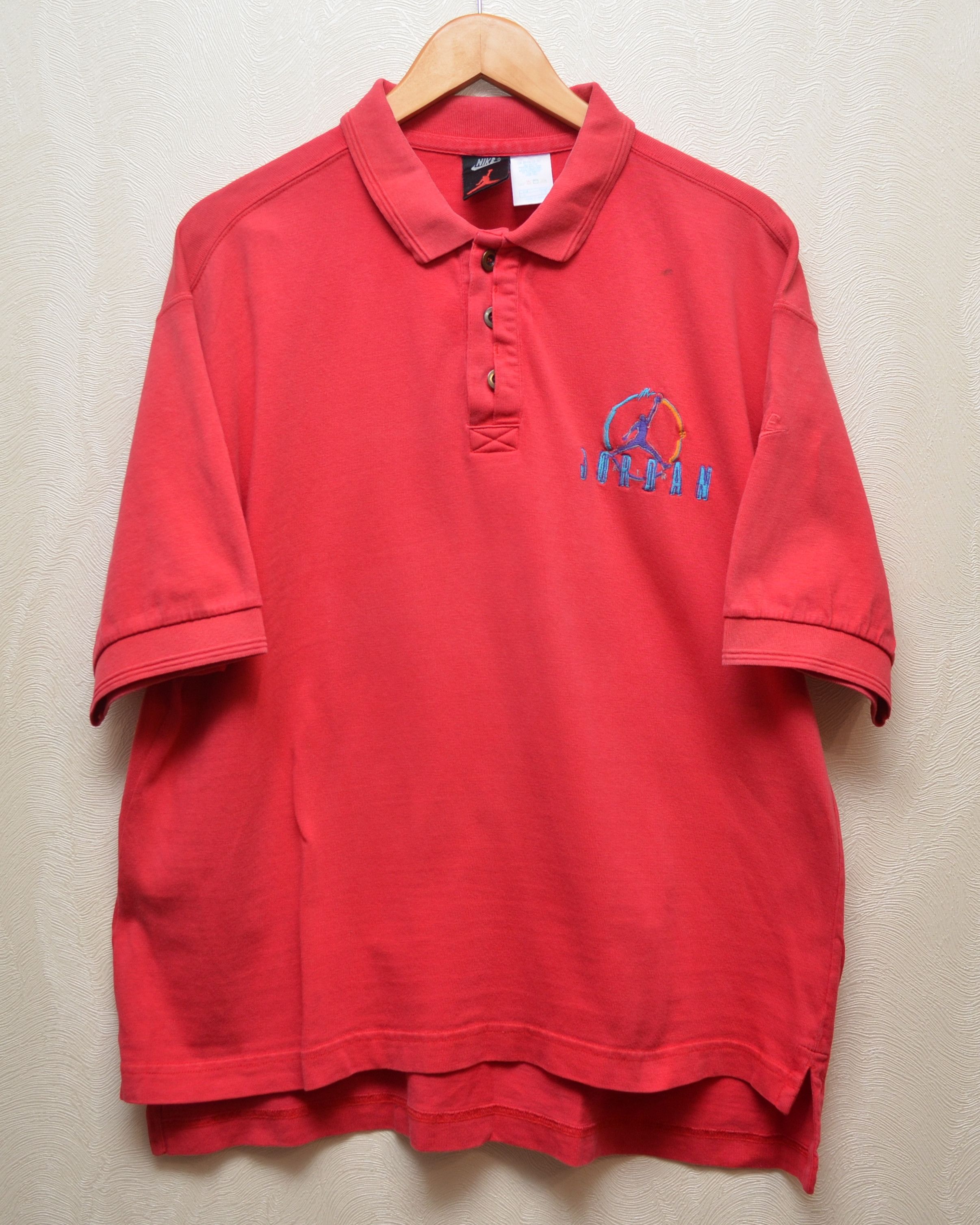 Jordan Brand × Nike × Vintage Vintage 90s Red Nike Air Jordan T Shirt RARE y2k Size US L / EU 52-54 / 3 - 1 Thumbnail