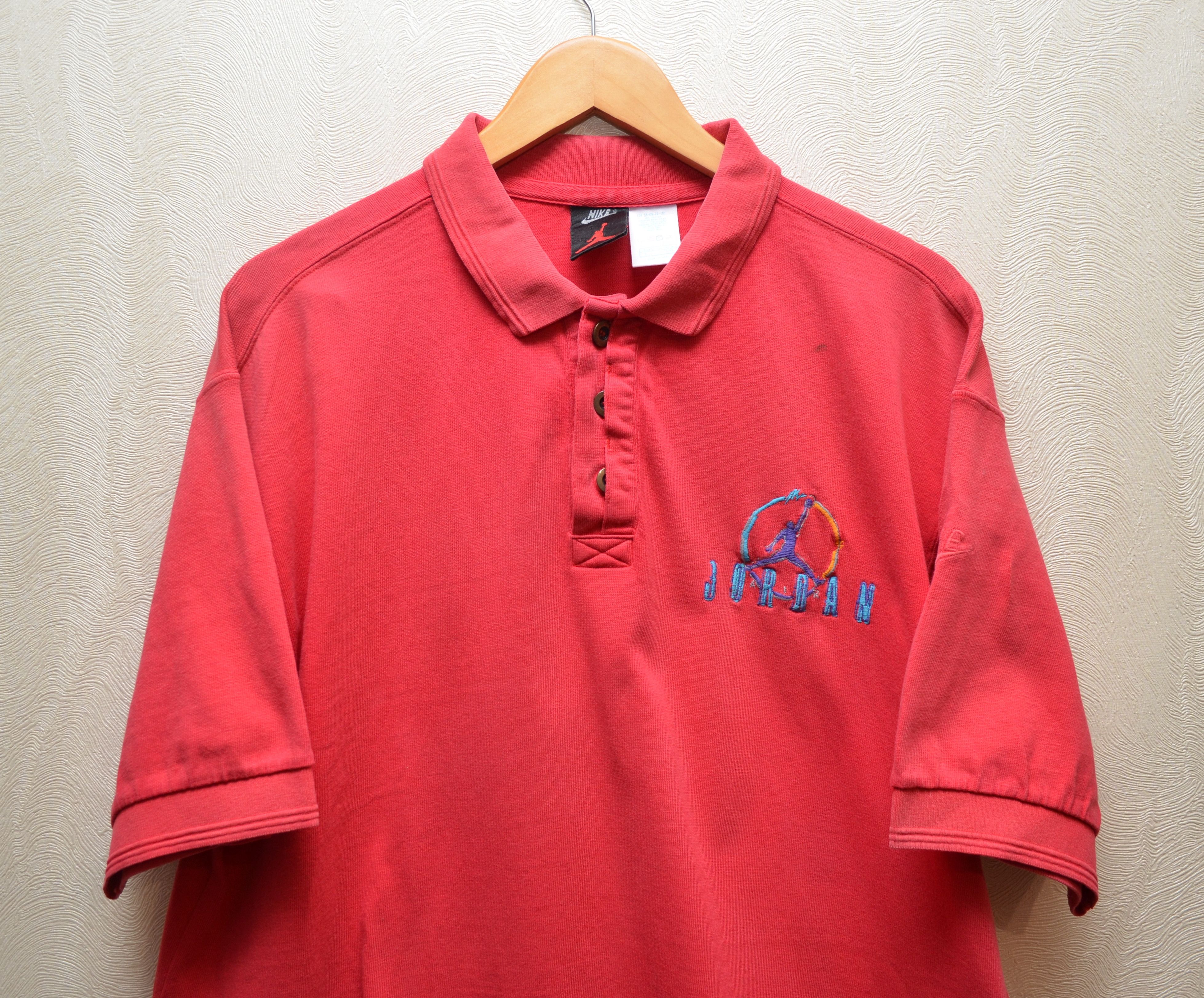 Jordan Brand × Nike × Vintage Vintage 90s Red Nike Air Jordan T Shirt RARE y2k Size US L / EU 52-54 / 3 - 2 Thumbnail