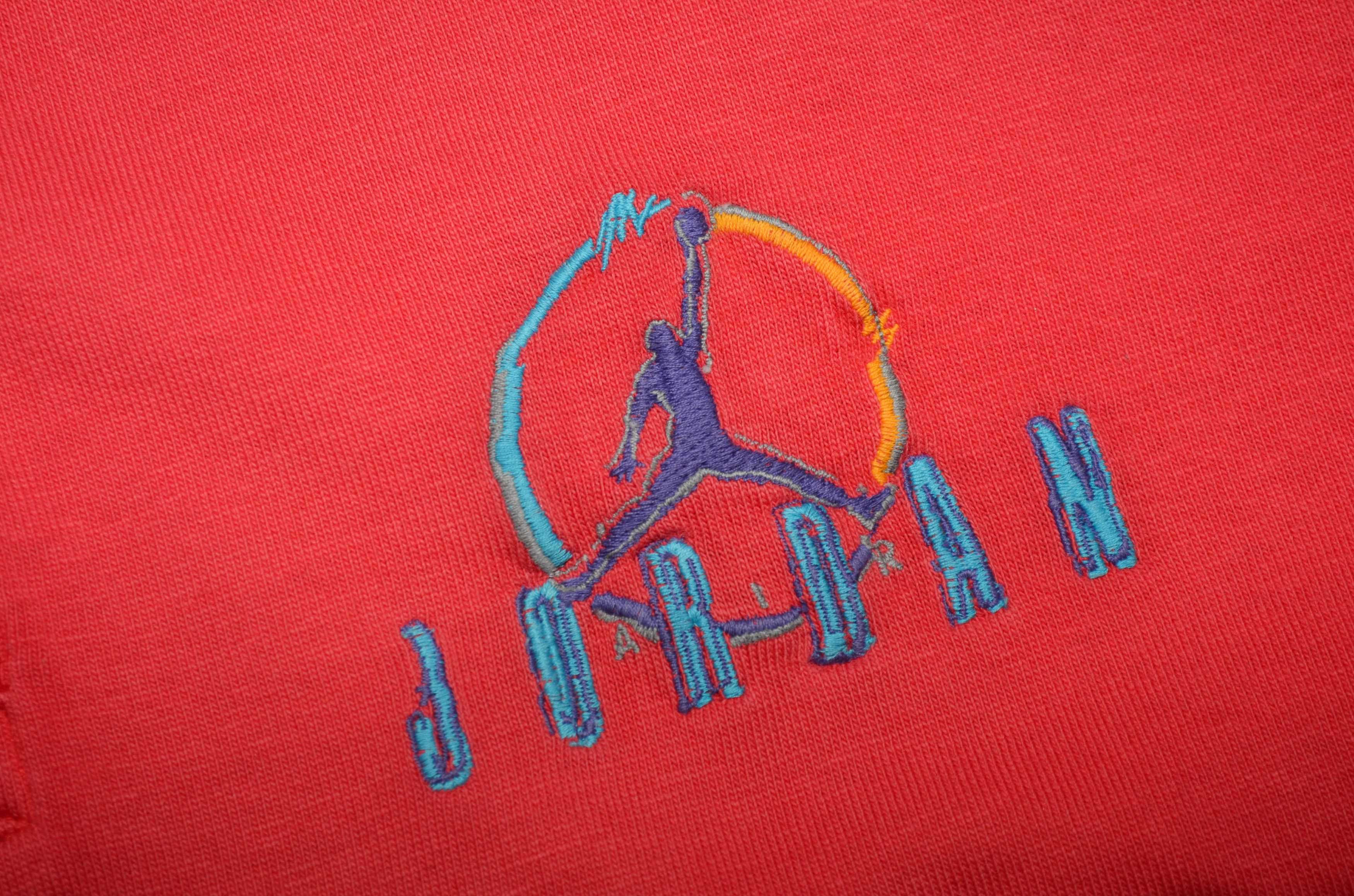 Jordan Brand × Nike × Vintage Vintage 90s Red Nike Air Jordan T Shirt RARE y2k Size US L / EU 52-54 / 3 - 8 Thumbnail