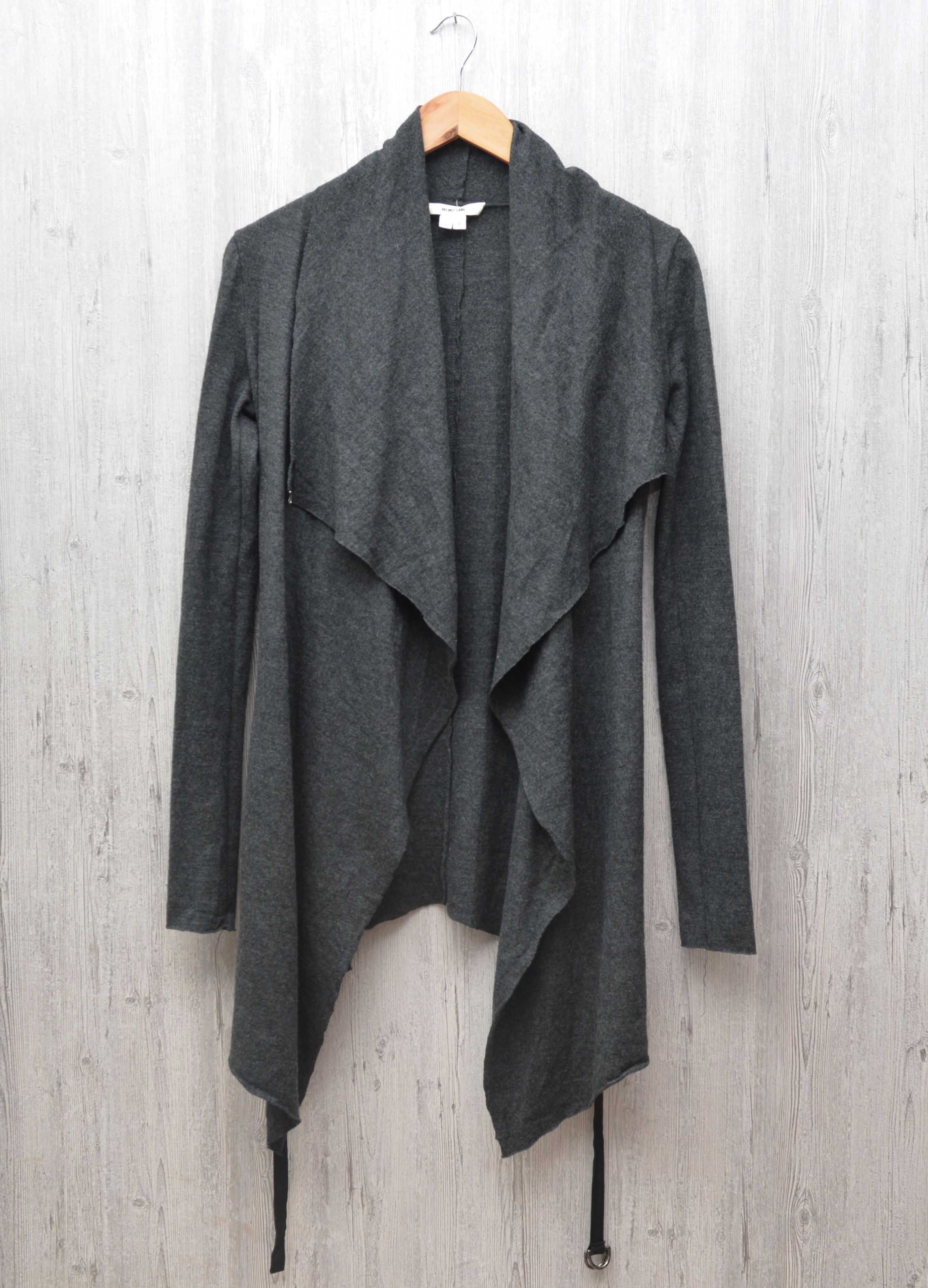 Helmut Lang HELMUT LANG Wmns Sonar Draped Wool Leather Belt Cardigan S Size S / US 4 / IT 40 - 12 Thumbnail