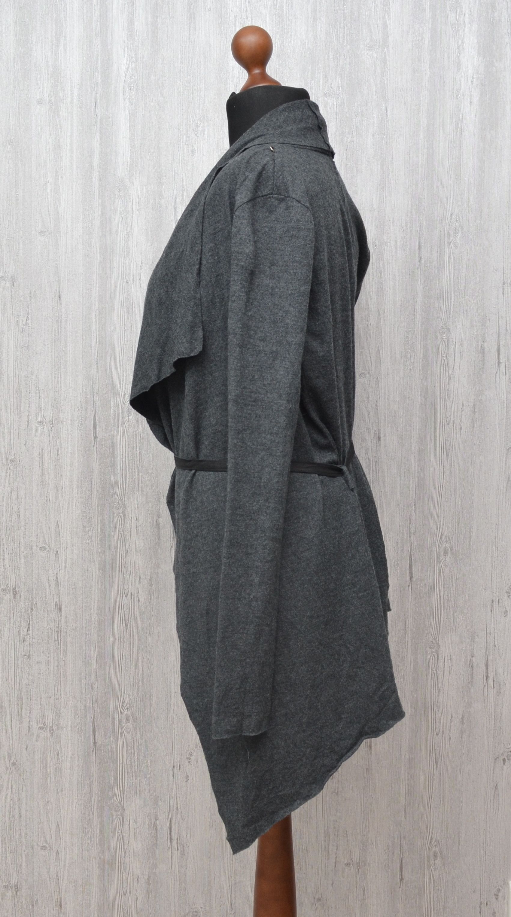 Helmut Lang HELMUT LANG Wmns Sonar Draped Wool Leather Belt Cardigan S Size S / US 4 / IT 40 - 6 Thumbnail