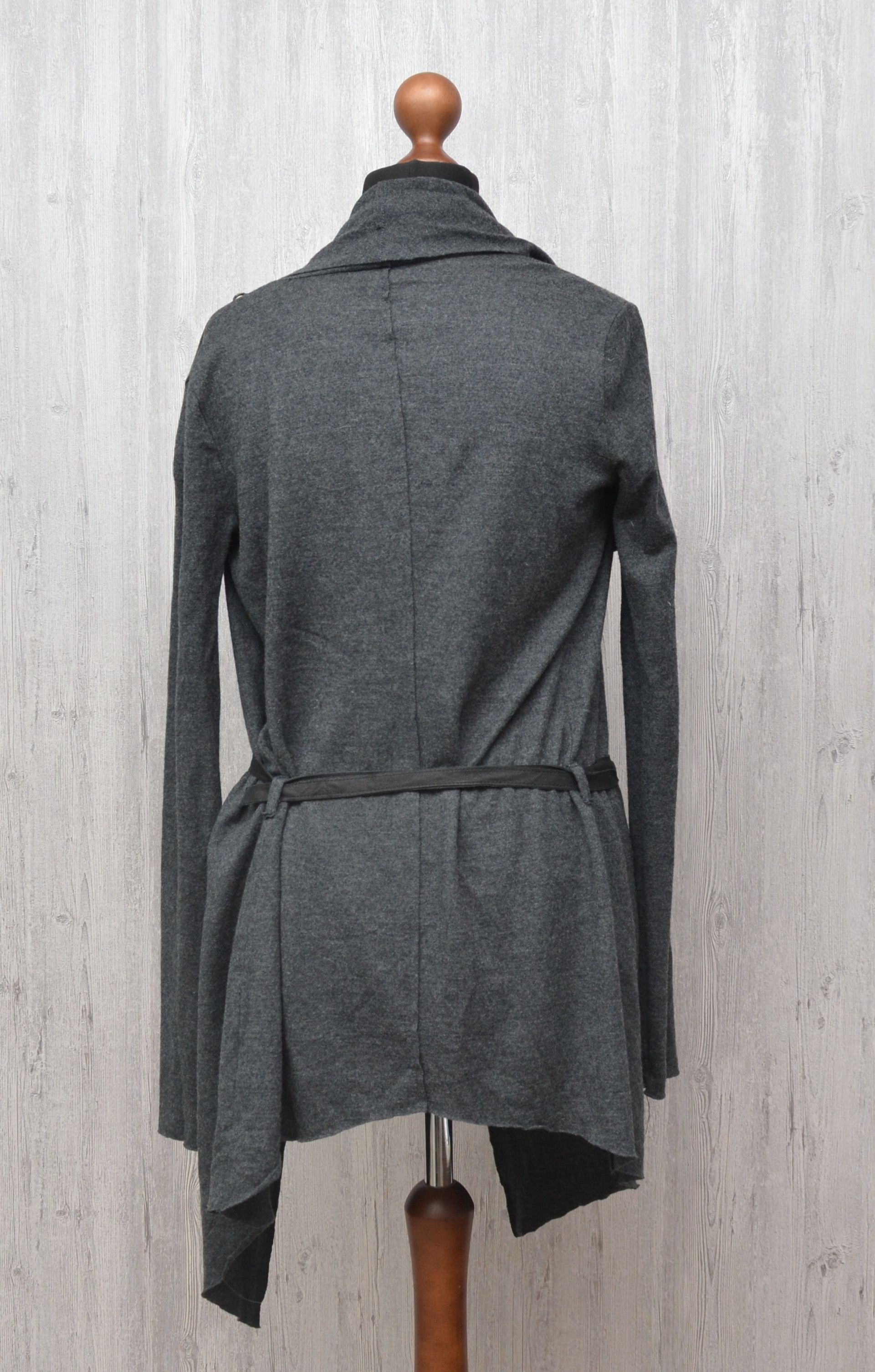 Helmut Lang HELMUT LANG Wmns Sonar Draped Wool Leather Belt Cardigan S Size S / US 4 / IT 40 - 7 Thumbnail