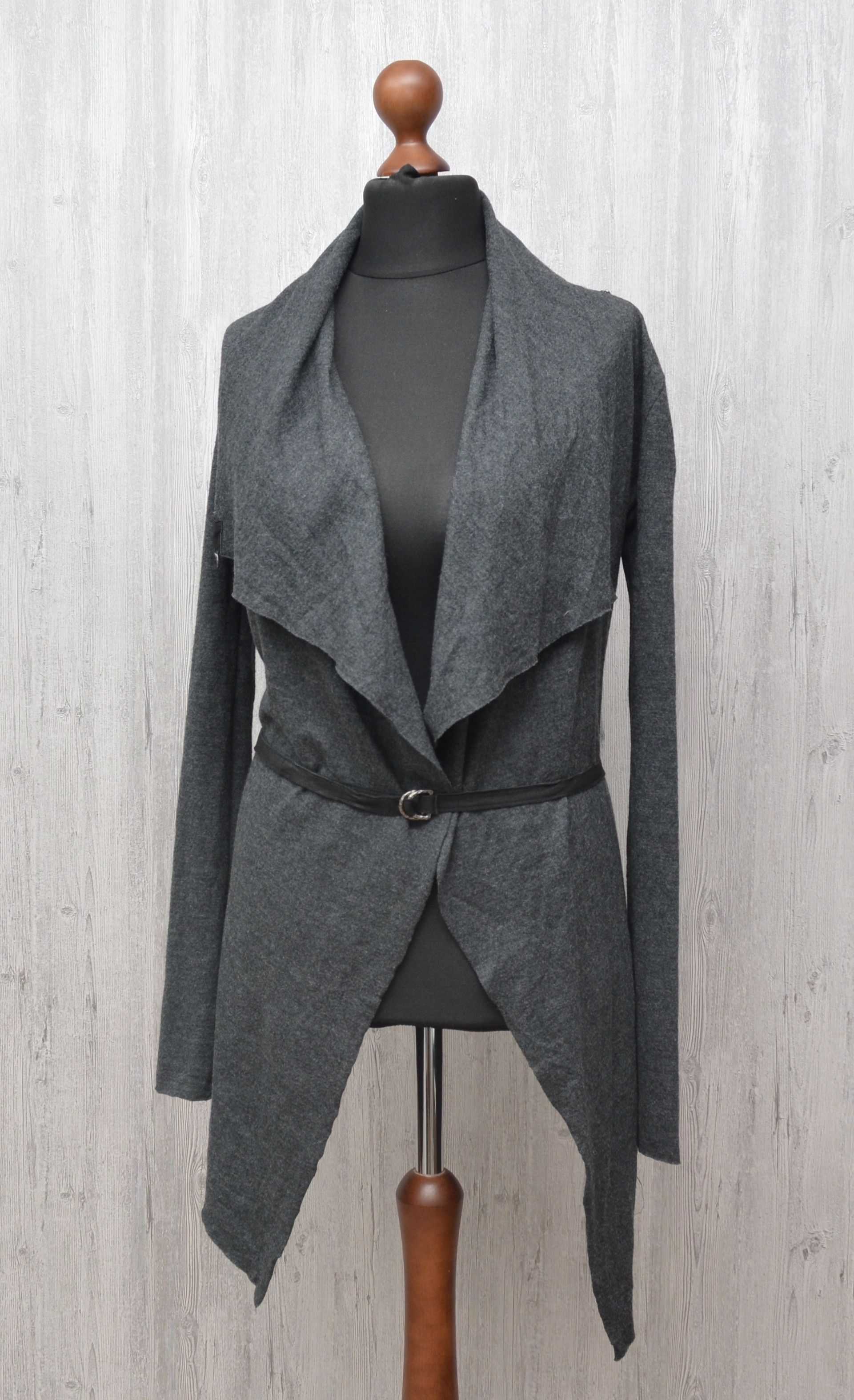 Helmut Lang HELMUT LANG Wmns Sonar Draped Wool Leather Belt Cardigan S Size S / US 4 / IT 40 - 2 Thumbnail