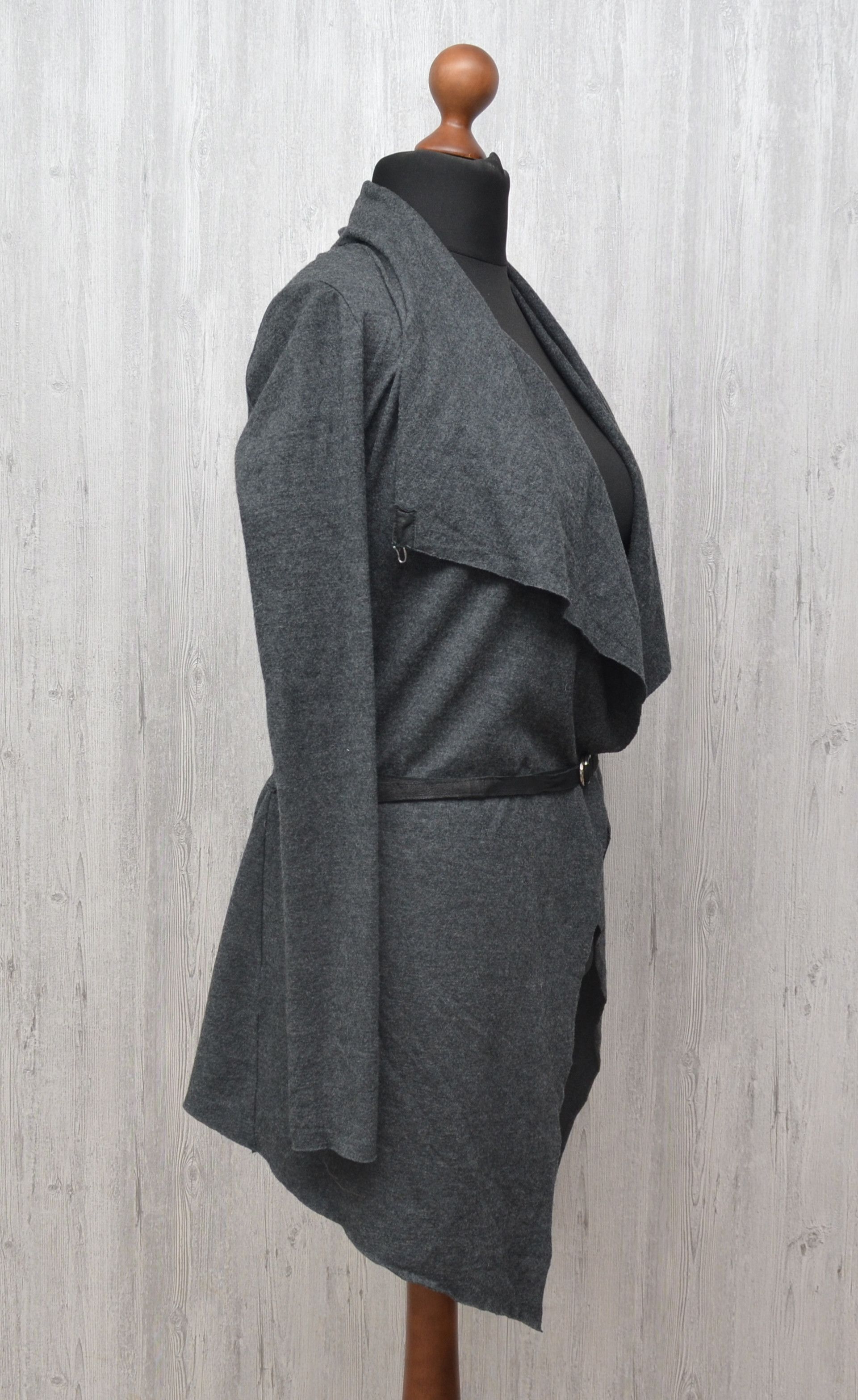 Helmut Lang HELMUT LANG Wmns Sonar Draped Wool Leather Belt Cardigan S Size S / US 4 / IT 40 - 9 Thumbnail
