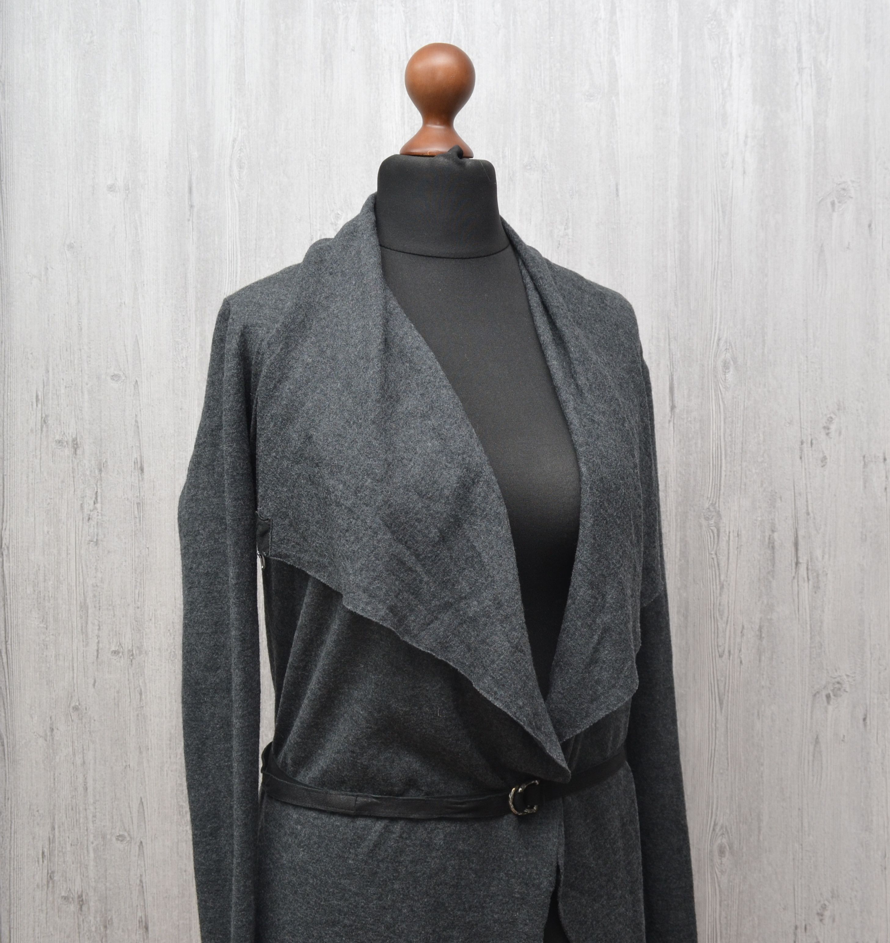 Helmut Lang HELMUT LANG Wmns Sonar Draped Wool Leather Belt Cardigan S Size S / US 4 / IT 40 - 10 Thumbnail