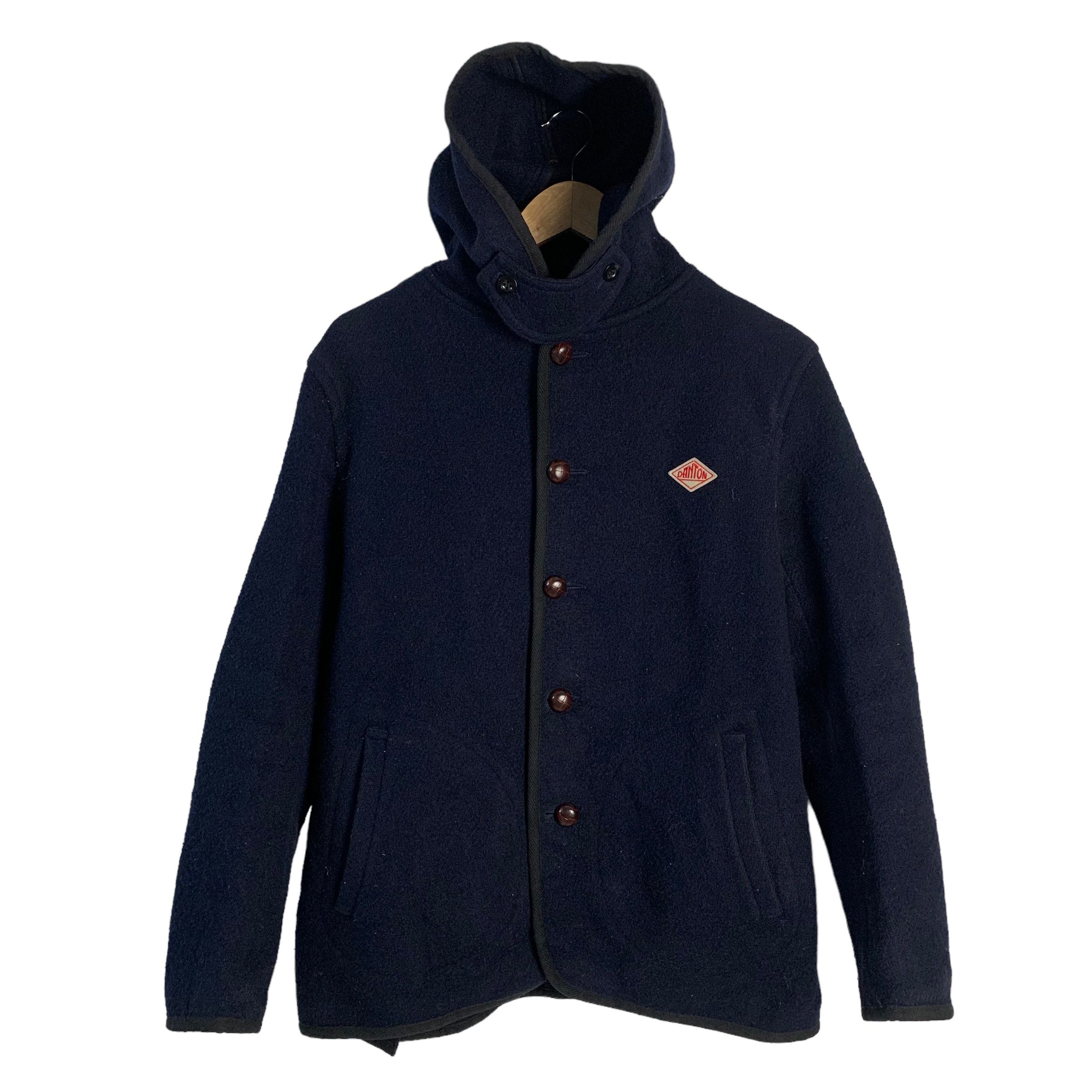 image of Danton Hooded Wool Jacket in Blue, Men's (Size Medium)