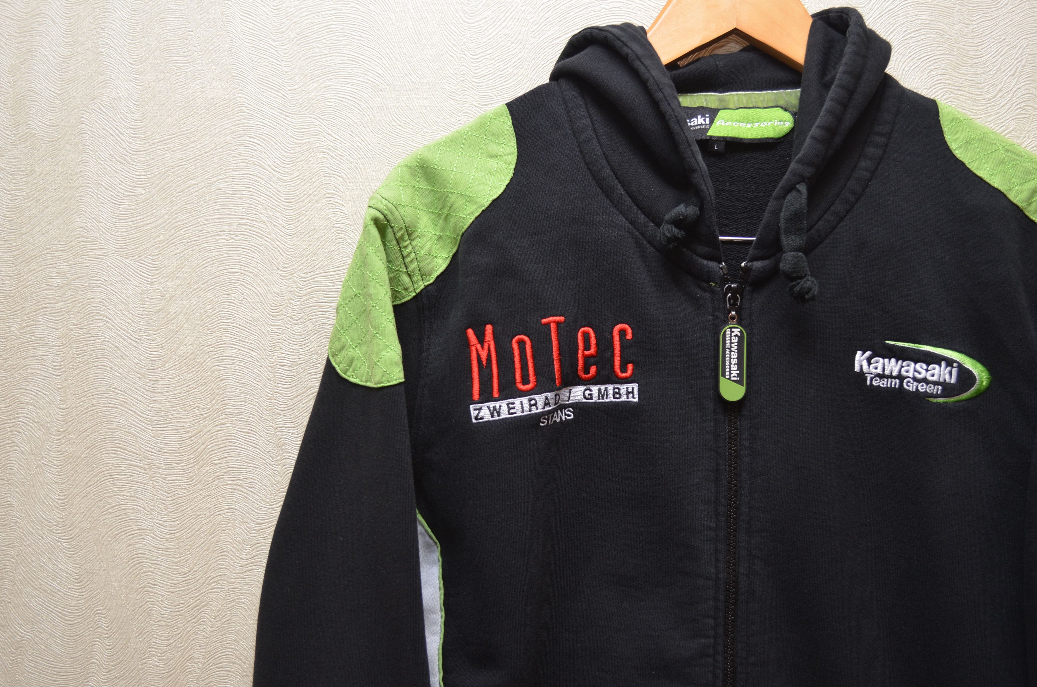 Vintage Kawasaki Team Green Racing Zip Hoodie Big Logo Size US L / EU 52-54 / 3 - 4 Thumbnail