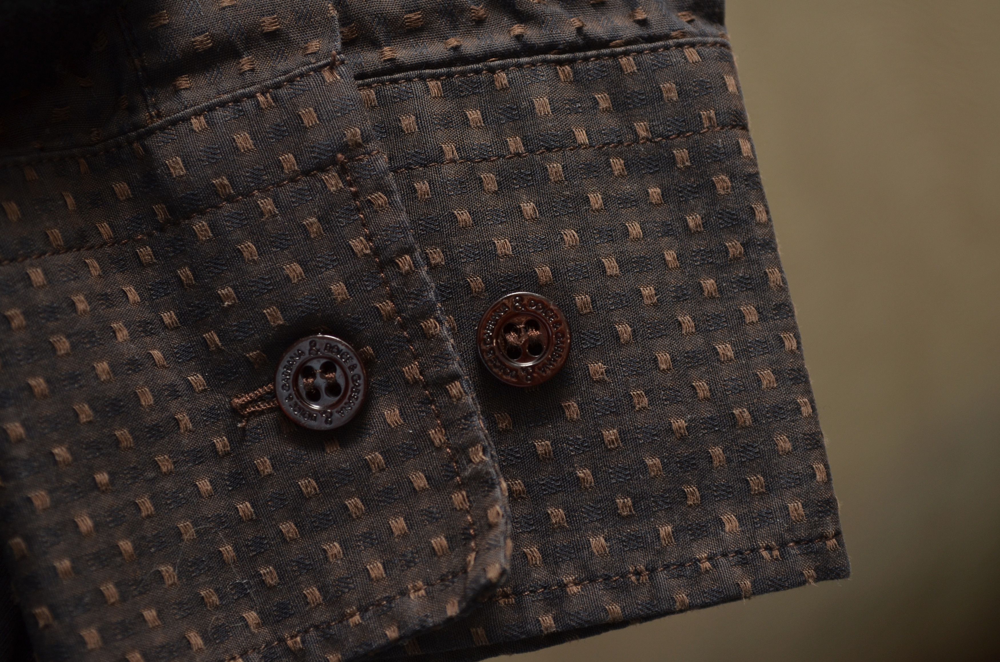 Dolce & Gabbana Dolce & Gabbana Abstract Print Brown Shirt sz 50 Vintage Size US M / EU 48-50 / 2 - 5 Thumbnail