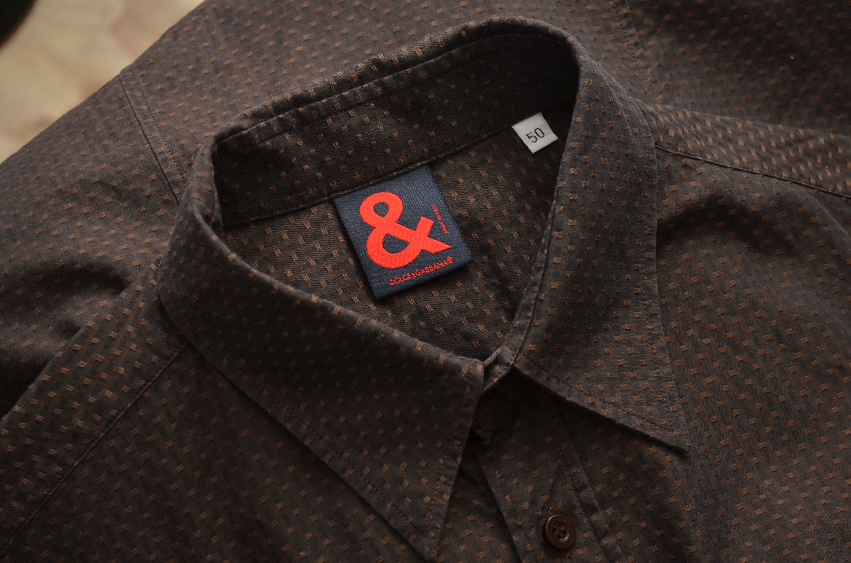 Dolce & Gabbana Dolce & Gabbana Abstract Print Brown Shirt sz 50 Vintage Size US M / EU 48-50 / 2 - 11 Thumbnail