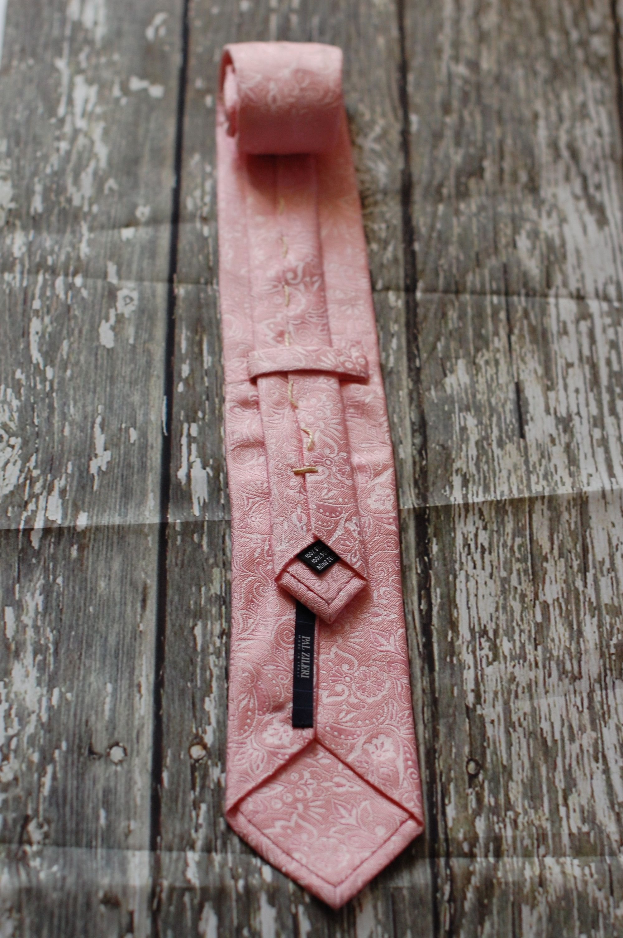 Pal Zileri JACQUARD SILK NECKTIE pink floral designer tie Italy Size ONE SIZE - 2 Thumbnail