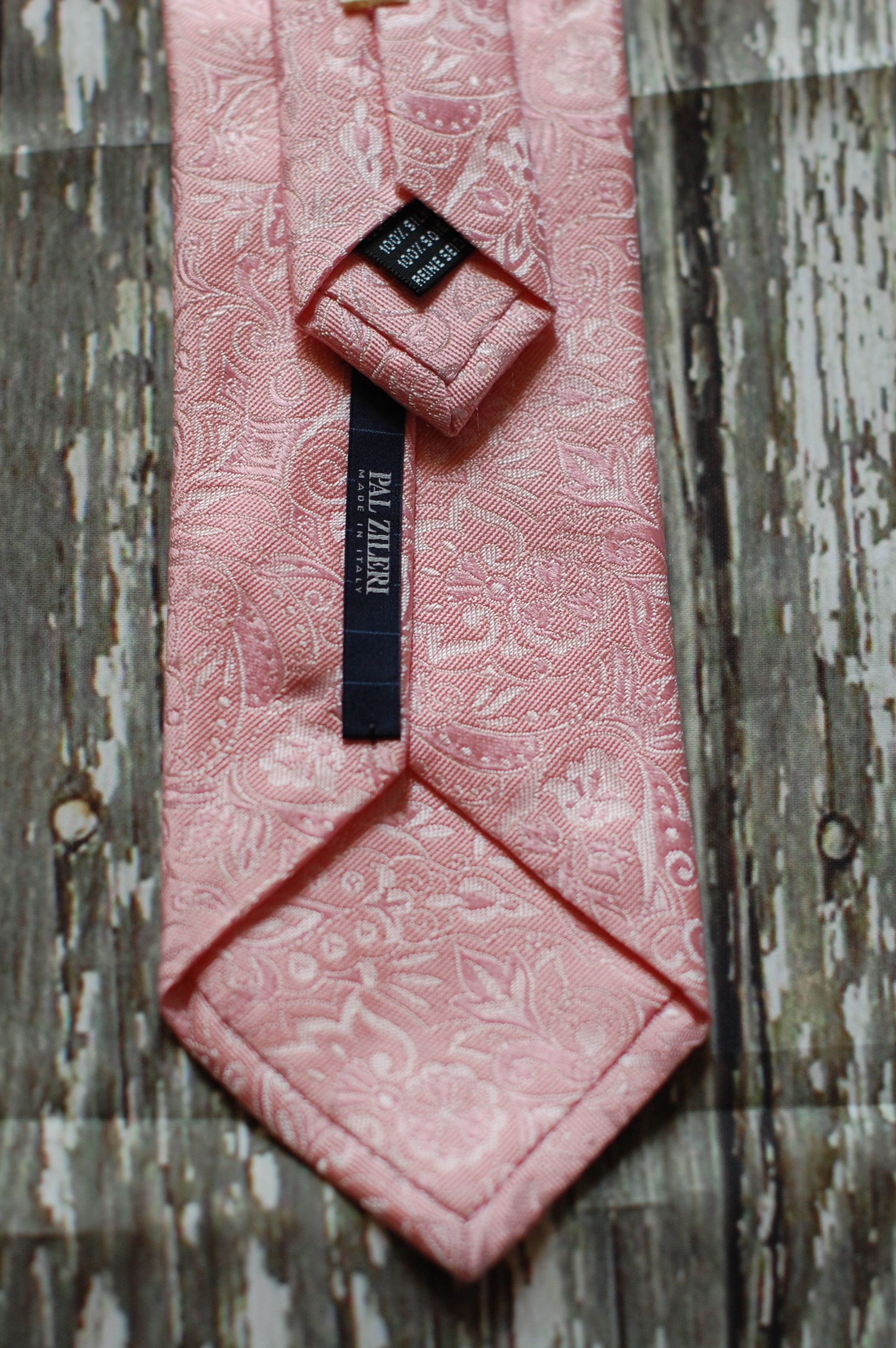 Pal Zileri JACQUARD SILK NECKTIE pink floral designer tie Italy Size ONE SIZE - 3 Thumbnail
