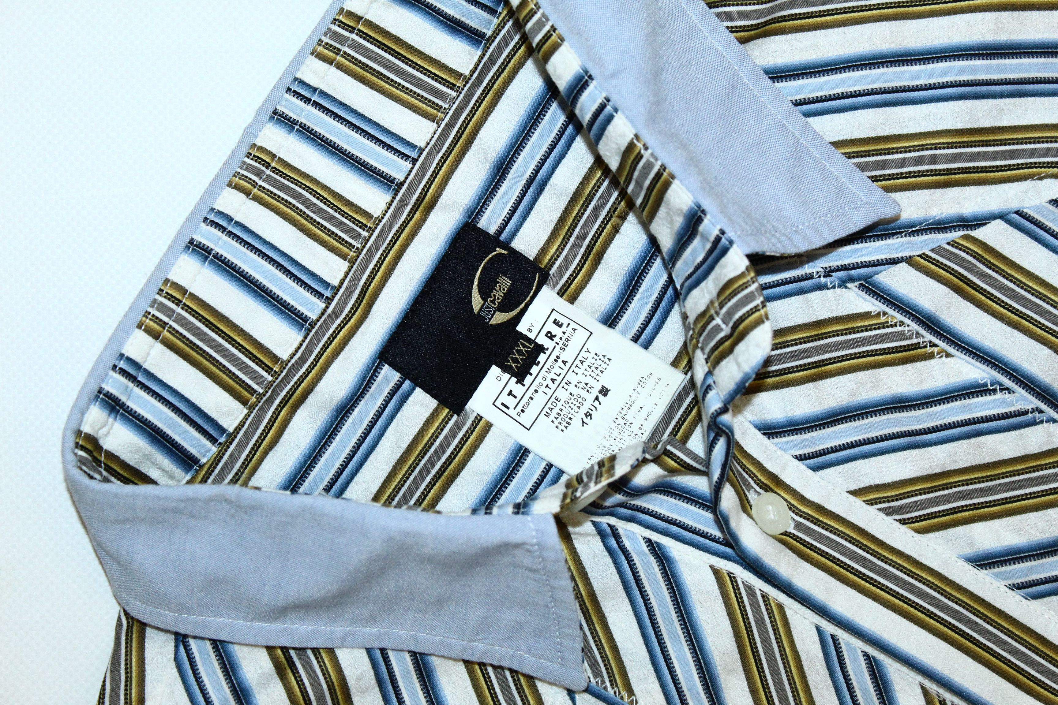 Just Cavalli 🔥 VTG 🔥 Just Cavalli Luxury Stripes Shirt Size US XL / EU 56 / 4 - 4 Thumbnail