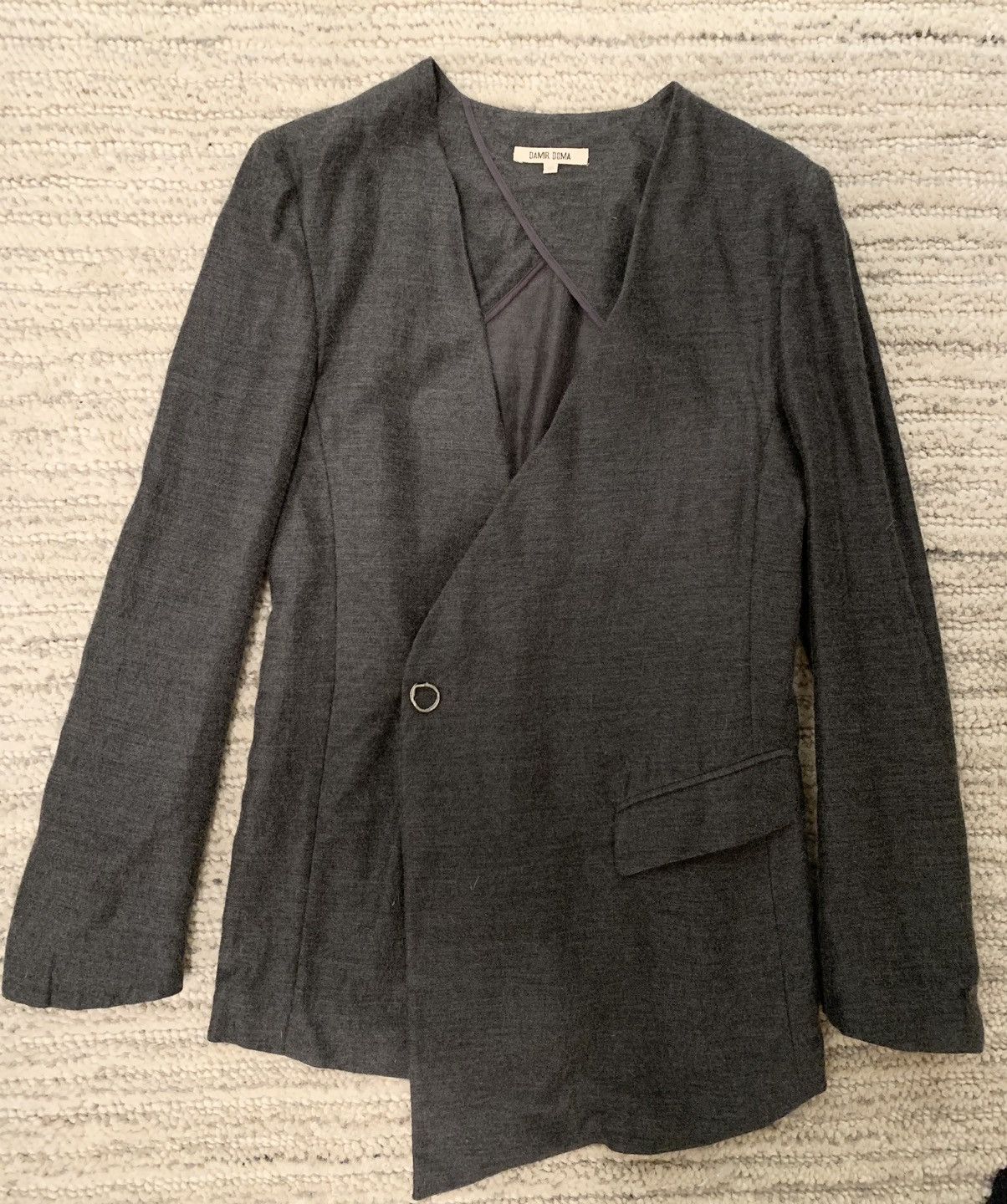 Damir Doma Damir Dona wool silk asymmetrical jacket Size 38R - 2 Thumbnail
