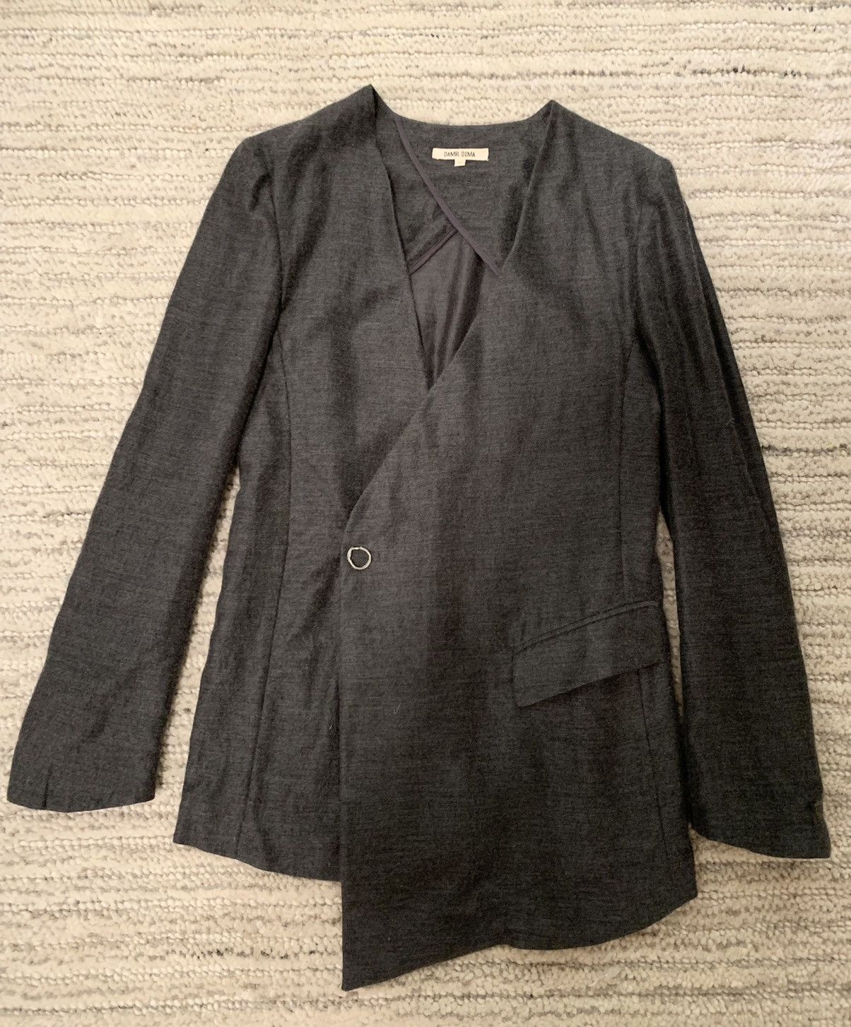 Damir Doma Damir Dona wool silk asymmetrical jacket Size 38R - 1 Thumbnail