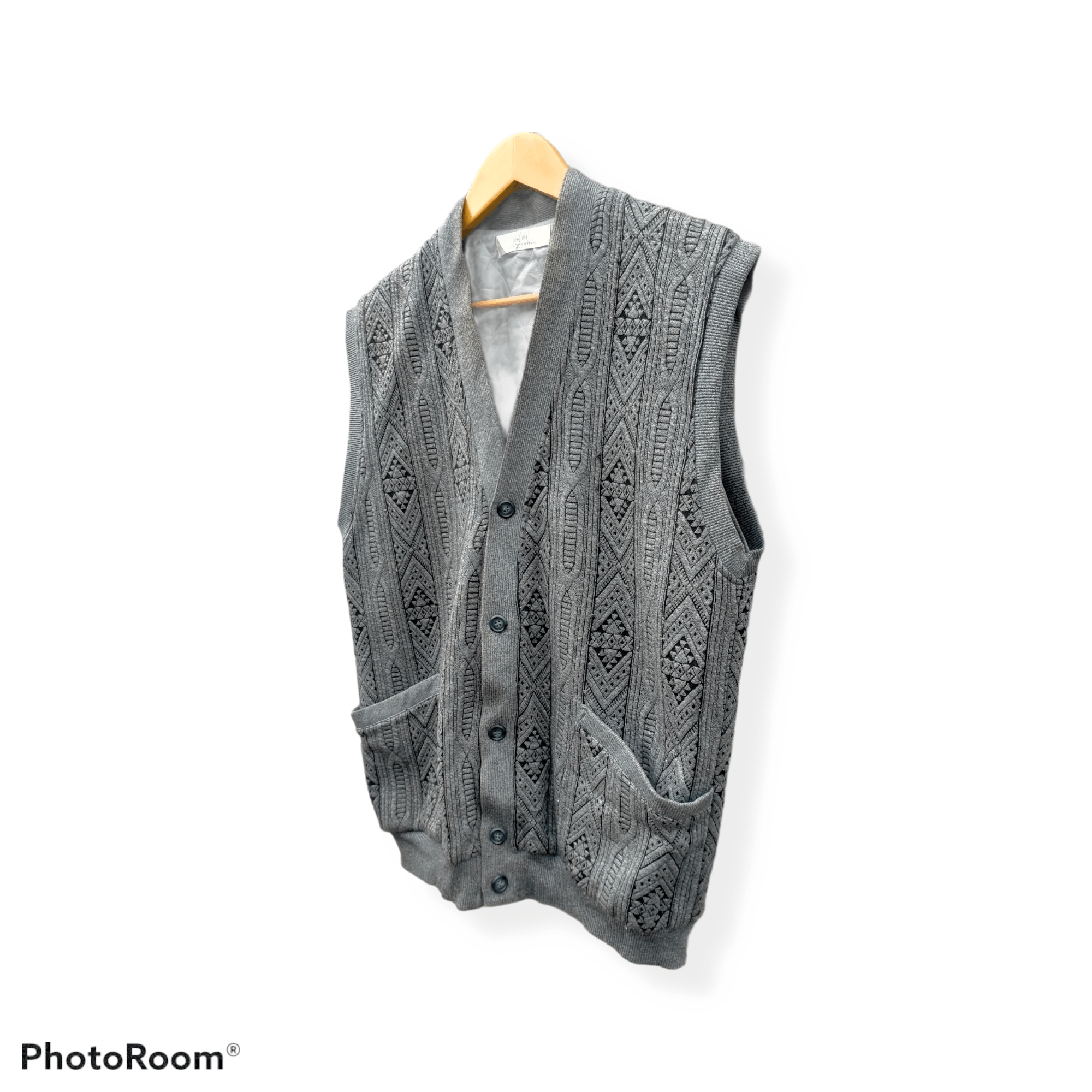 Pierre Balmain × Vintage Pierre Balmain Argyle Cardigan Vest Size US L / EU 52-54 / 3 - 3 Thumbnail