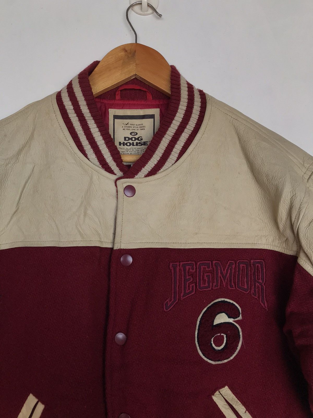 Japanese Brand Vintage 70s Dog House Jegmor Leather Varsity Jacket Leather Size US L / EU 52-54 / 3 - 3 Thumbnail