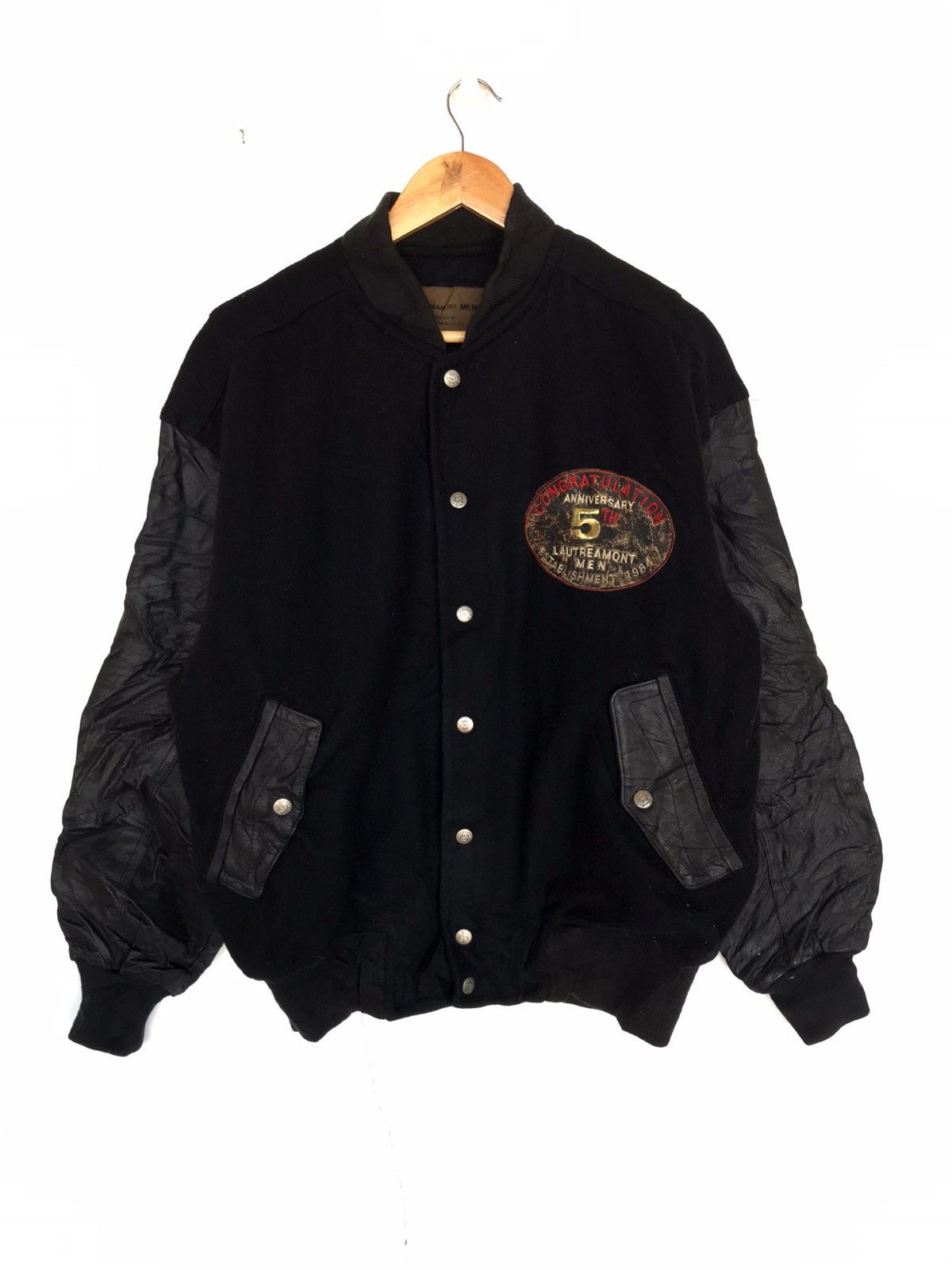 Japanese Brand Vintage 80s Lautreamont Men Varsity Leather Jacket Size US M / EU 48-50 / 2 - 4 Thumbnail