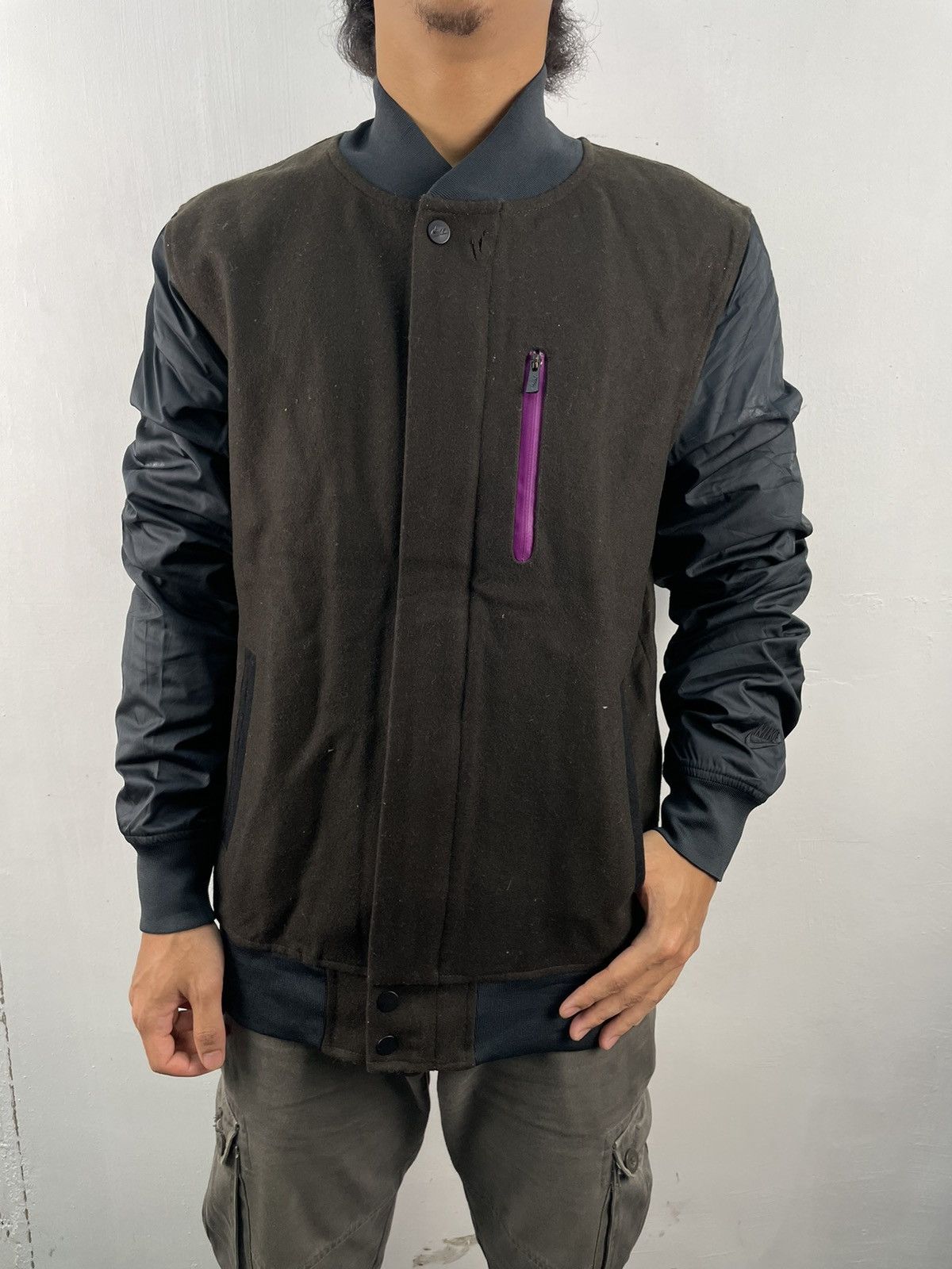 Nike steals🔥 Vintage Nike Varsity Jacket Wool Dark Brown Size US M / EU 48-50 / 2 - 3 Thumbnail