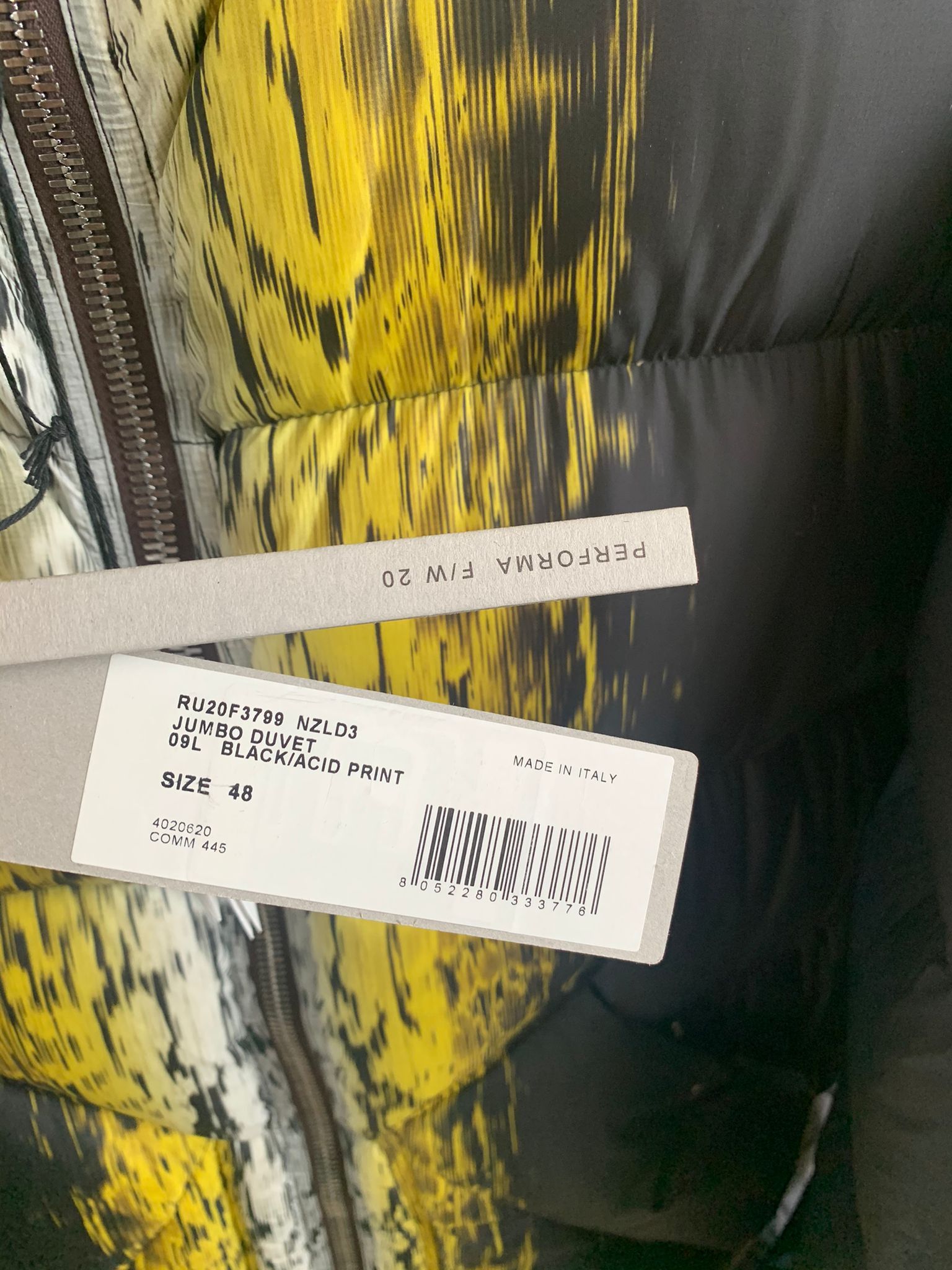 Rick Owens FW20 Jumbo Duvet Goose Down Parka in Black / Acid Print Size US M / EU 48-50 / 2 - 8 Thumbnail