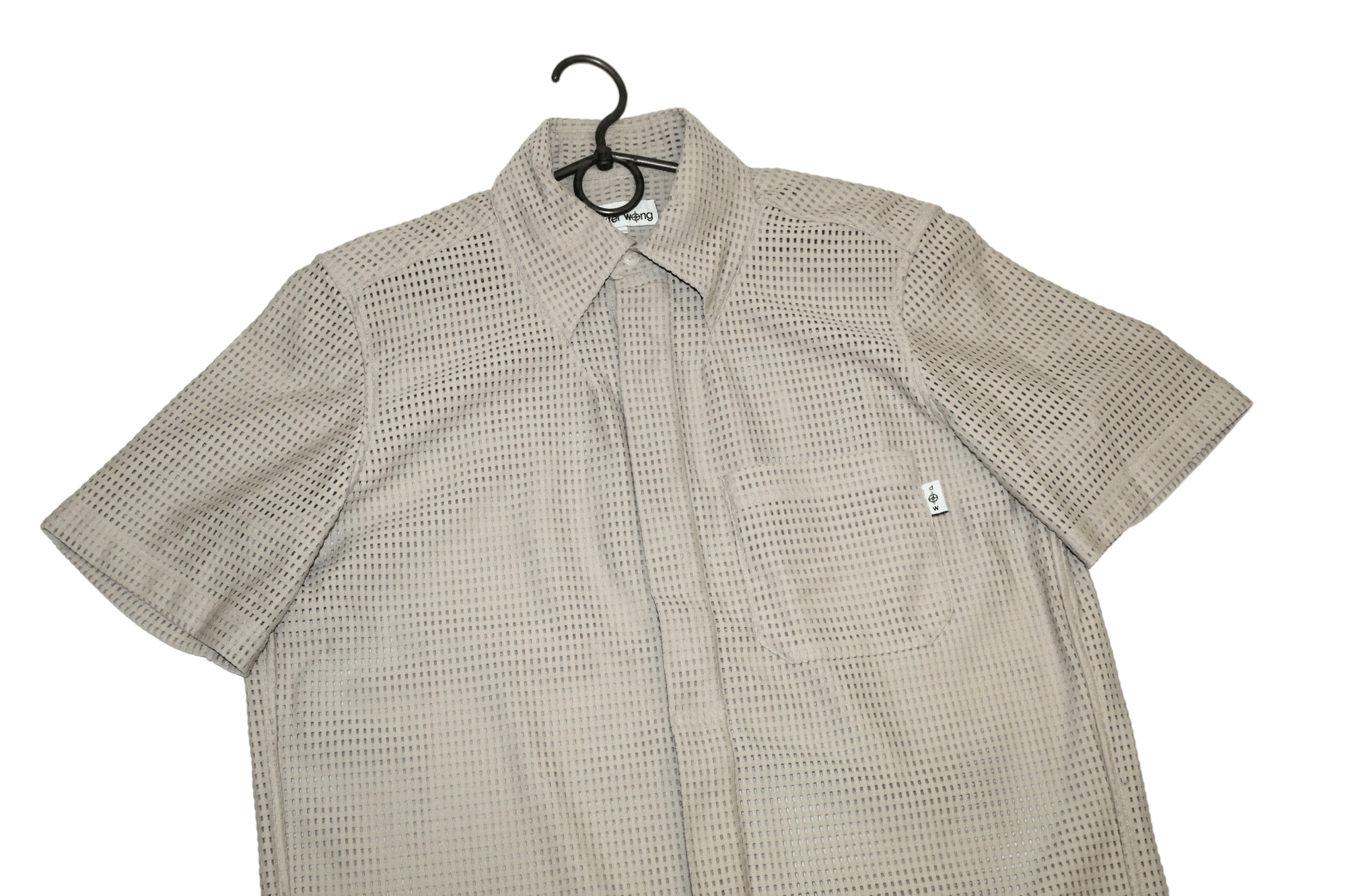 Dexter Wong 💥ARCHIVE💥 90s DEXTER WONG Hidden Button Mesh S/S Shirt Size US L / EU 52-54 / 3 - 12 Thumbnail
