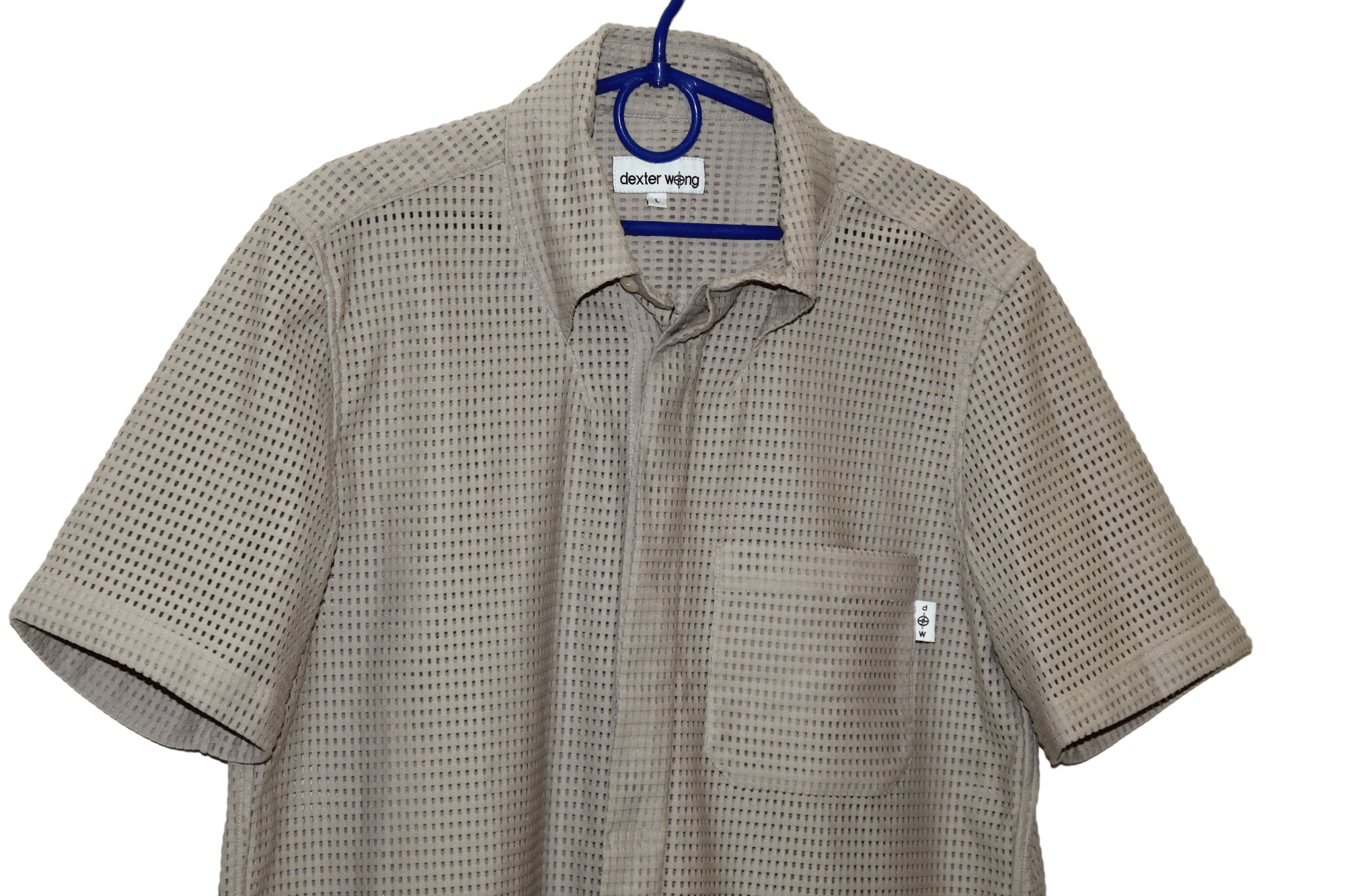 Dexter Wong 💥ARCHIVE💥 90s DEXTER WONG Hidden Button Mesh S/S Shirt Size US L / EU 52-54 / 3 - 6 Thumbnail