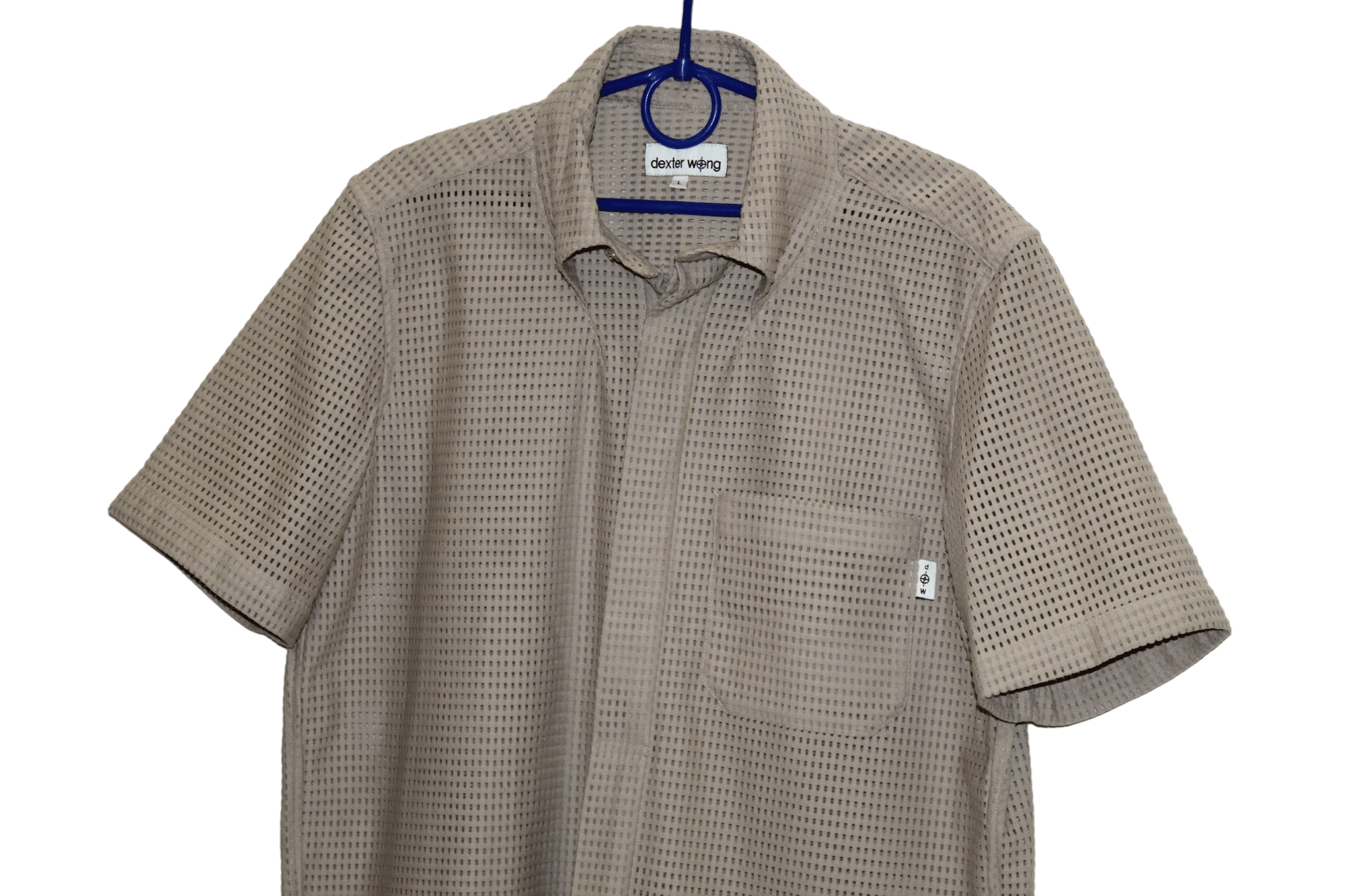 Dexter Wong 💥ARCHIVE💥 90s DEXTER WONG Hidden Button Mesh S/S Shirt Size US L / EU 52-54 / 3 - 5 Thumbnail