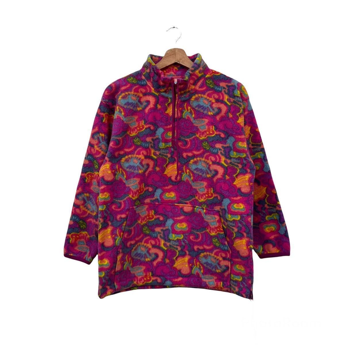 Japanese Brand RARE FLEECE JACKET NAVAJO DESIGN ASICS DEPORTE FULL PRINT Size US L / EU 52-54 / 3 - 1 Thumbnail