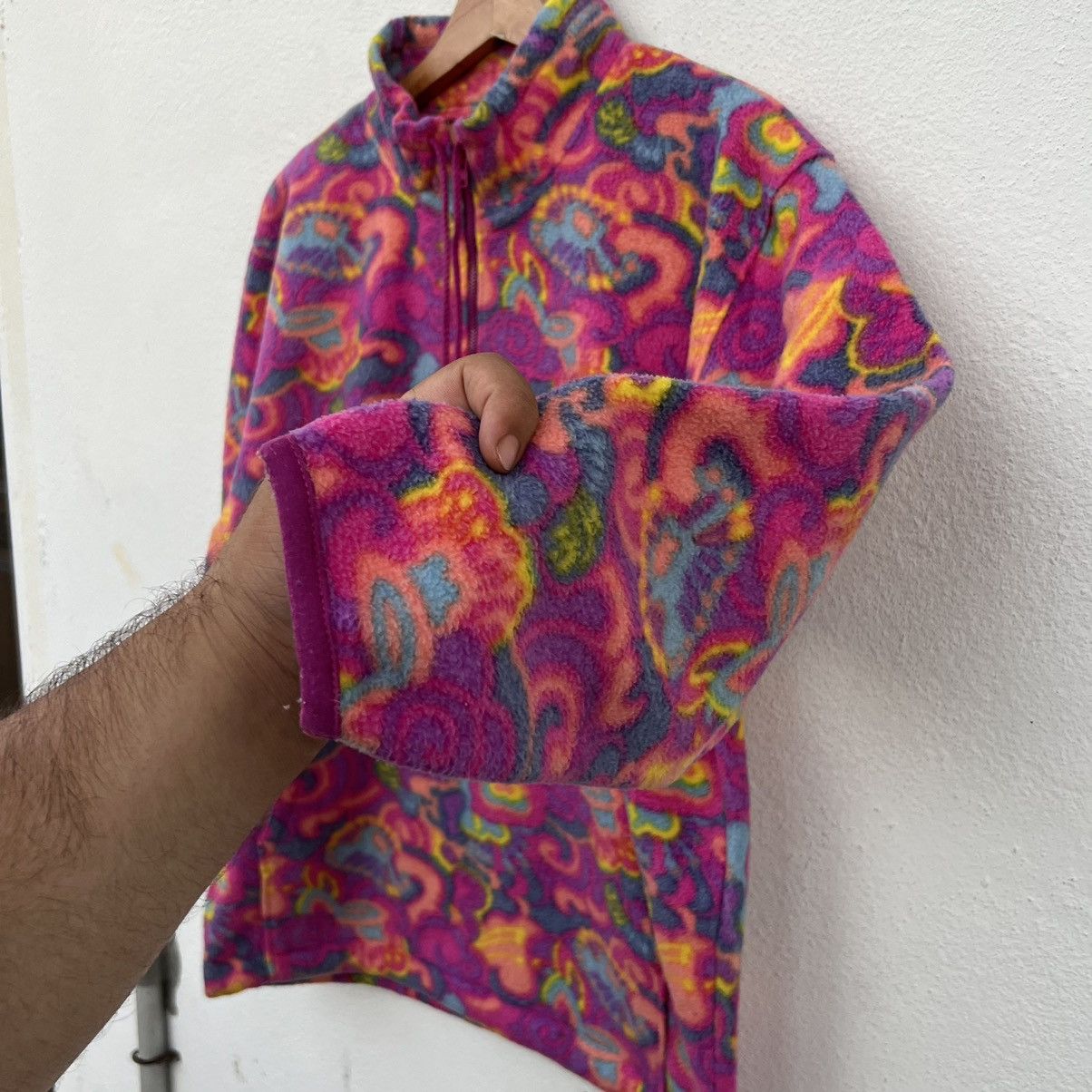 Japanese Brand RARE FLEECE JACKET NAVAJO DESIGN ASICS DEPORTE FULL PRINT Size US L / EU 52-54 / 3 - 6 Thumbnail