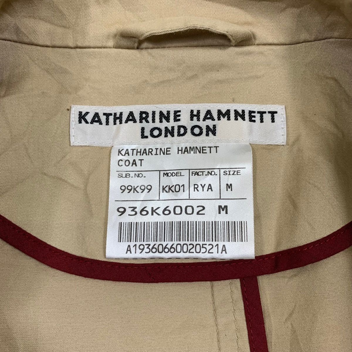 Katharine Hamnett London × Vintage KATHARINE HAMNETT London Fashion Designer Trench Coat Jacket Size US M / EU 48-50 / 2 - 6 Thumbnail