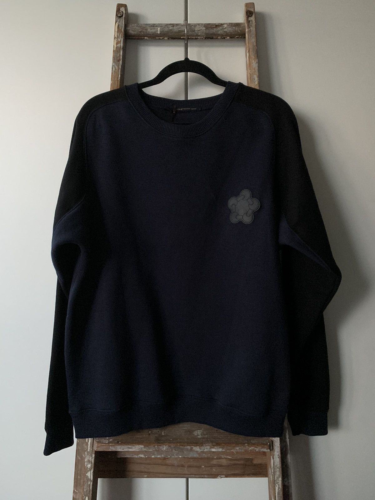 image of Christopher Kane Raglan Sweatshirt in Navy/Black, Men's (Size XL)