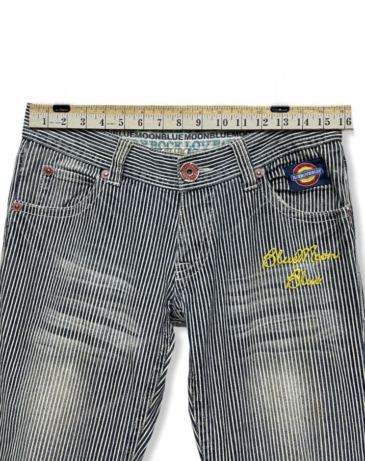 Japanese Brand 90’s BLUEMOONBLUE Vtg Hickory Stripes Evisu Daicock Style Size US 31 - 12 Thumbnail