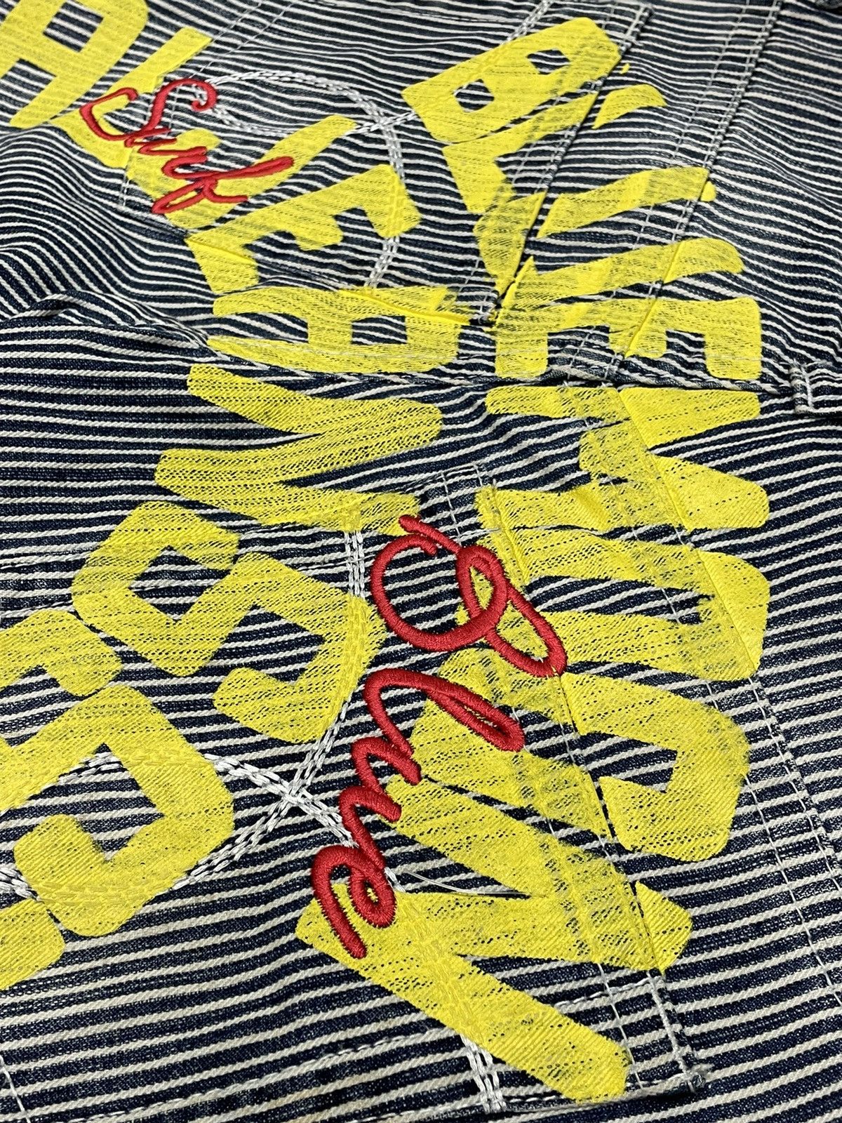Japanese Brand 90’s BLUEMOONBLUE Vtg Hickory Stripes Evisu Daicock Style Size US 31 - 2 Thumbnail