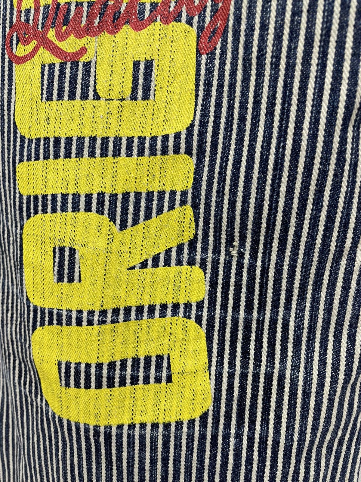 Japanese Brand 90’s BLUEMOONBLUE Vtg Hickory Stripes Evisu Daicock Style Size US 31 - 6 Thumbnail