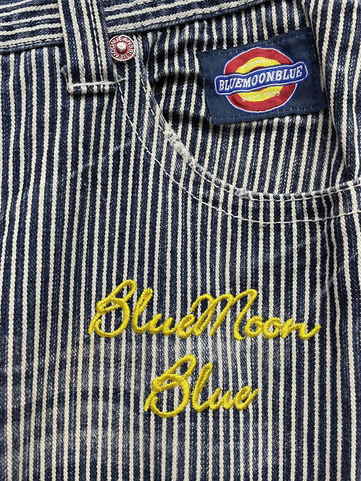 Japanese Brand 90’s BLUEMOONBLUE Vtg Hickory Stripes Evisu Daicock Style Size US 31 - 8 Thumbnail