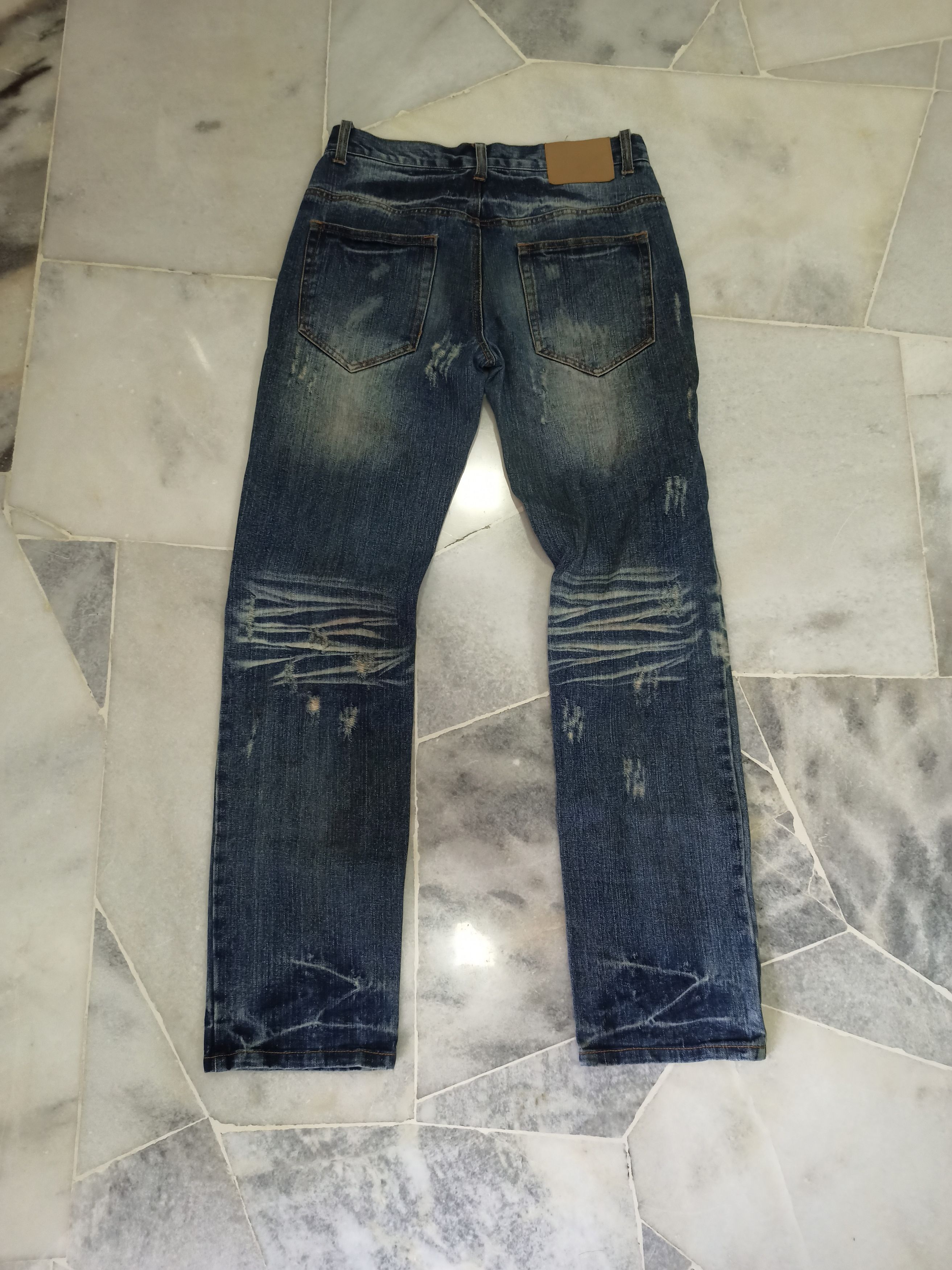 Japanese Brand Japanese Aegnoir Distressed Mud Wash Faded Jeans Size US 30 / EU 46 - 11 Thumbnail