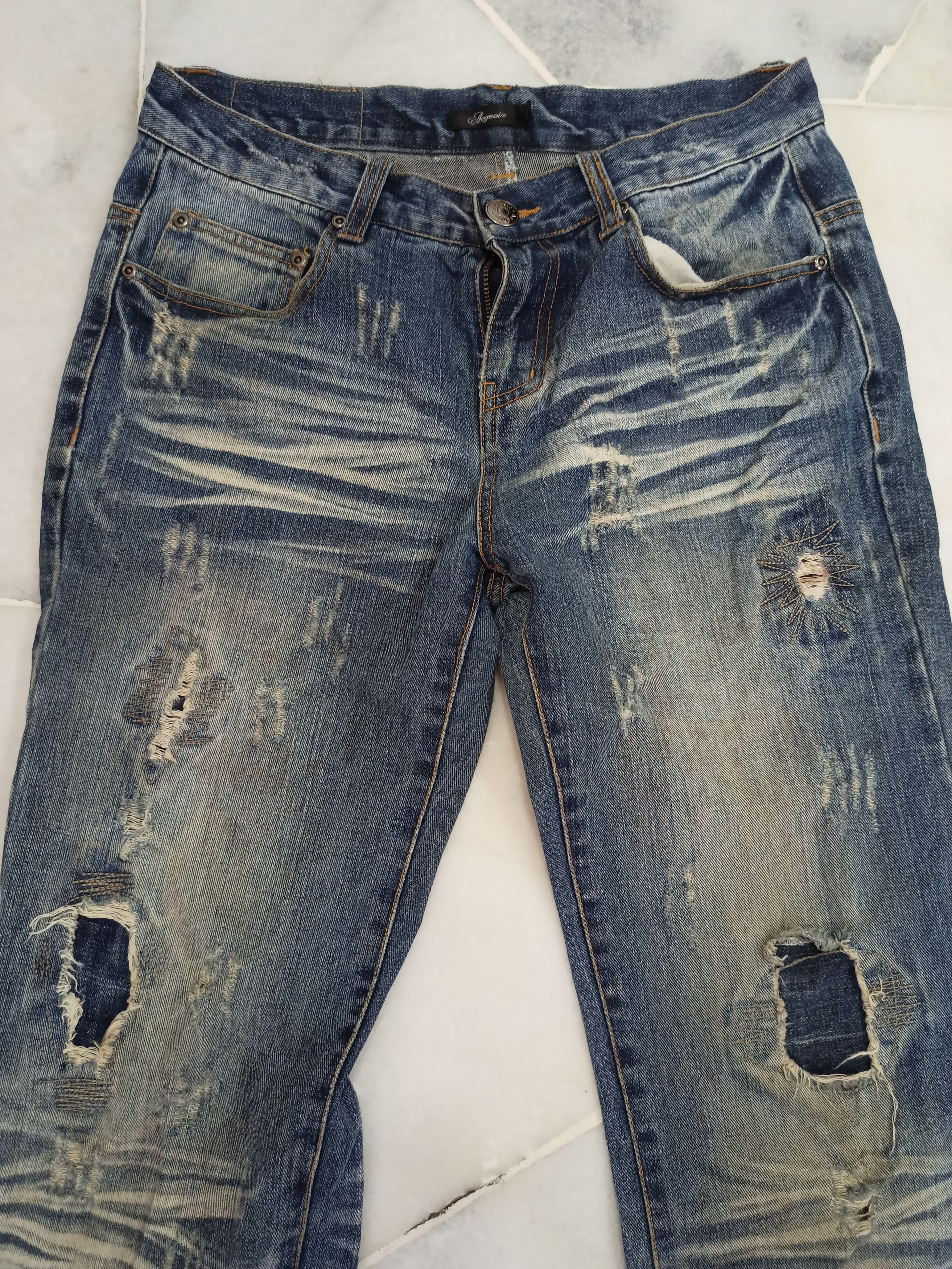 Japanese Brand Japanese Aegnoir Distressed Mud Wash Faded Jeans Size US 30 / EU 46 - 5 Thumbnail