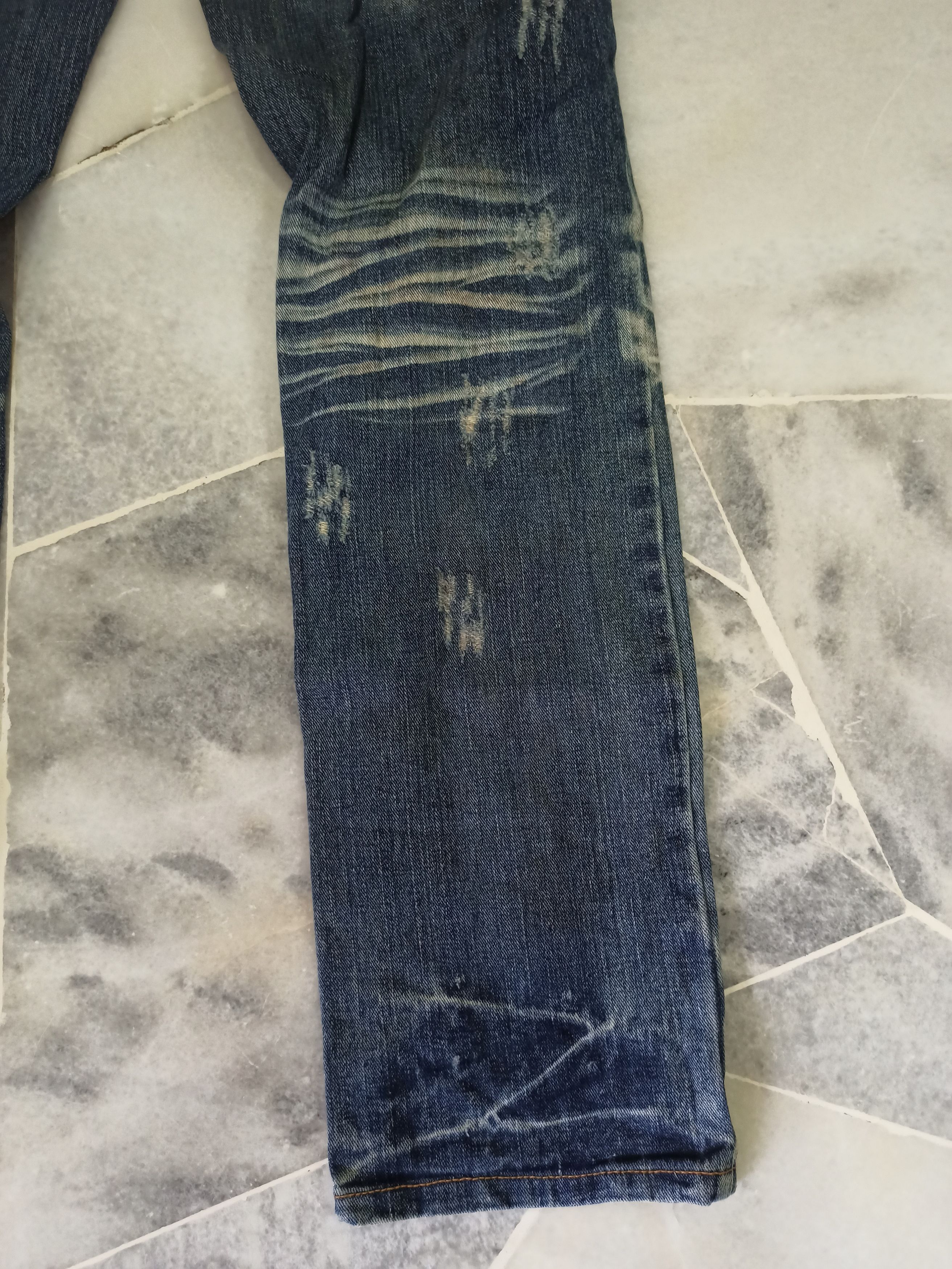 Japanese Brand Japanese Aegnoir Distressed Mud Wash Faded Jeans Size US 30 / EU 46 - 12 Thumbnail