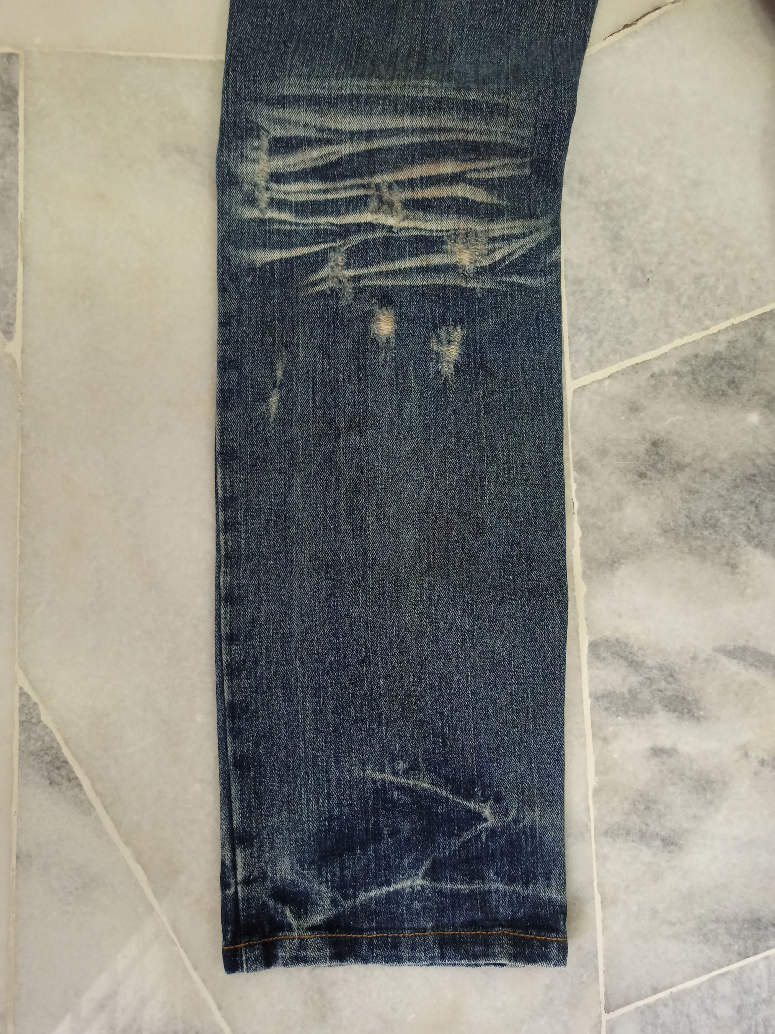 Japanese Brand Japanese Aegnoir Distressed Mud Wash Faded Jeans Size US 30 / EU 46 - 14 Thumbnail